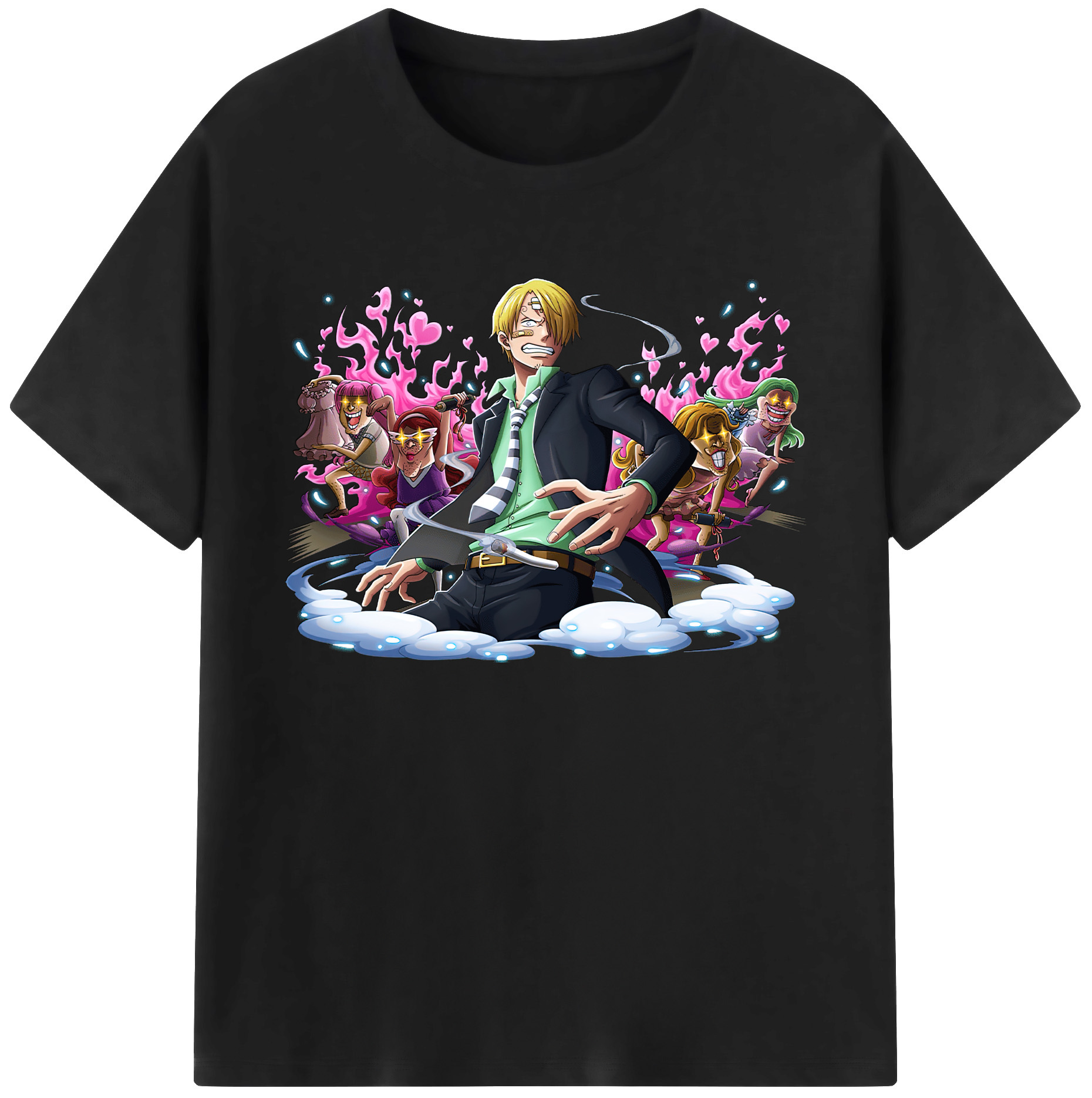 （画像用） ワンピース サンジ ONE PIECE Sanji 綿100％ メンズ半袖Tシャツ｜肌触りやわらか＆通気性