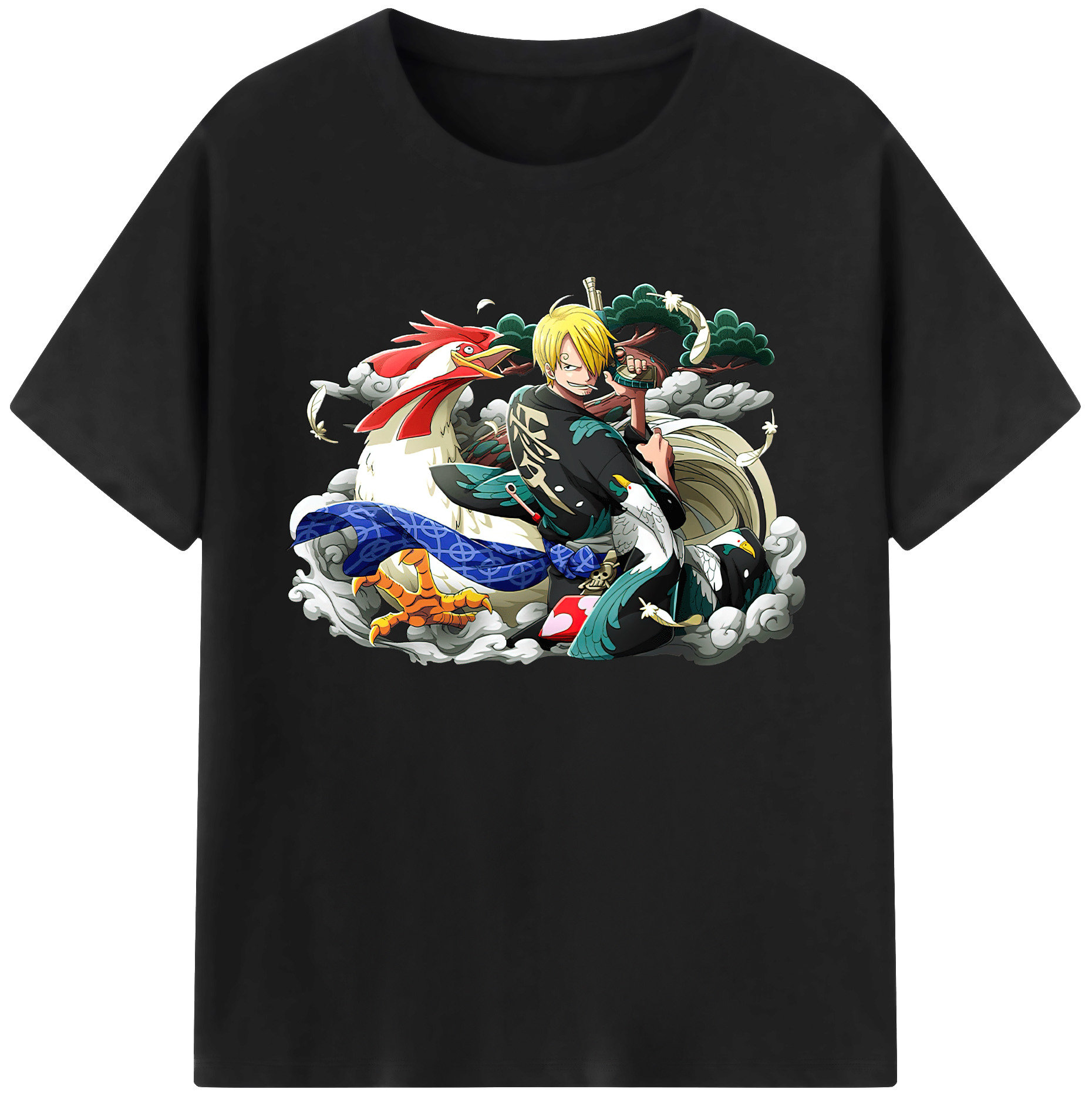 （画像用） ワンピース サンジ ONE PIECE Sanji 綿100％ メンズ半袖Tシャツ｜肌触りやわらか＆通気性