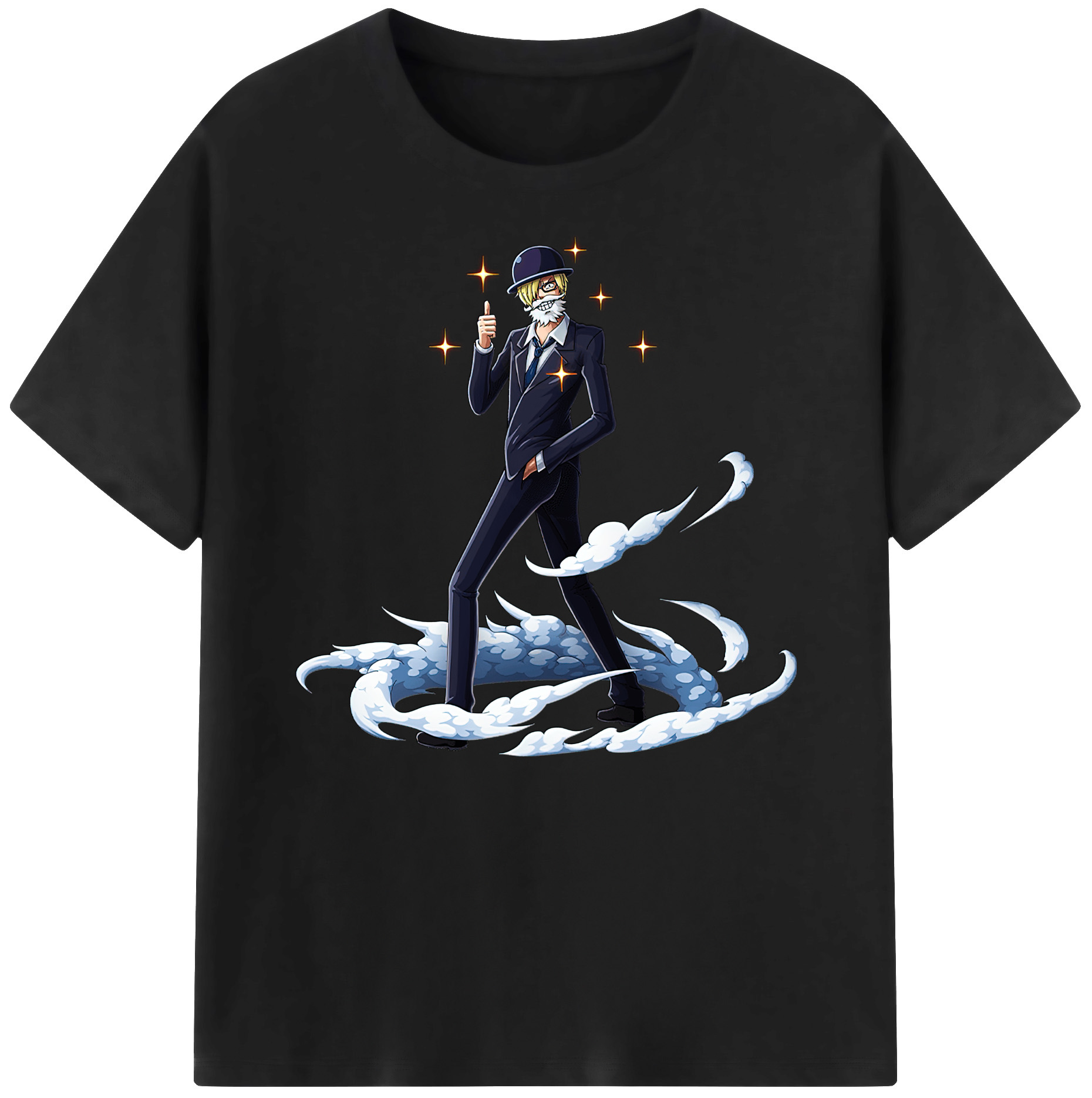 （画像用） ワンピース サンジ ONE PIECE Sanji 綿100％ メンズ半袖Tシャツ｜肌触りやわらか＆通気性