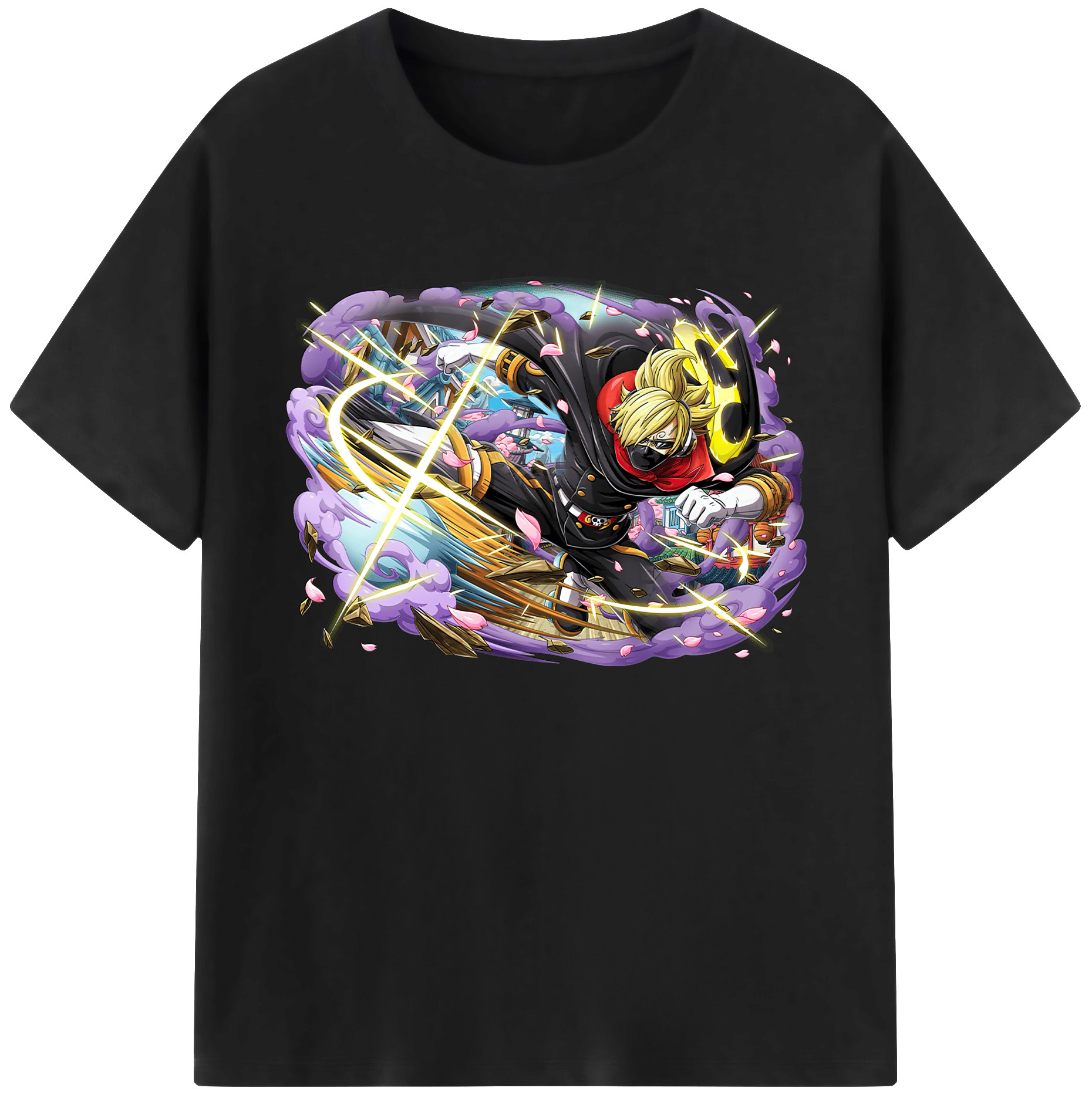 （画像用） ワンピース サンジ ONE PIECE Sanji 綿100％ メンズ半袖Tシャツ｜肌触りやわらか＆通気性