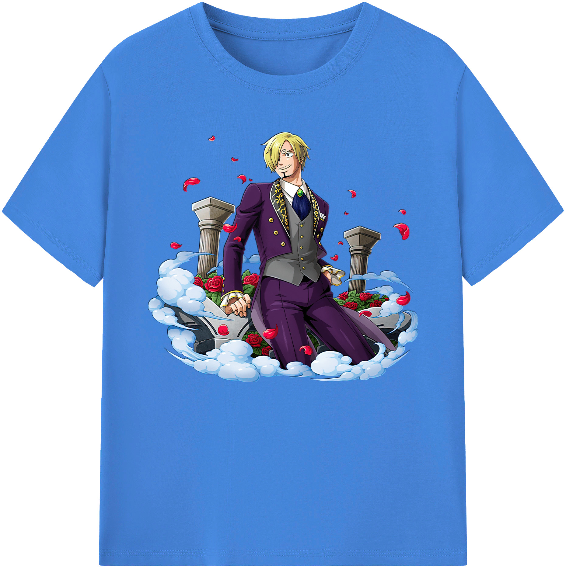 （画像用） ワンピース サンジ ONE PIECE Sanji 綿100％ メンズ半袖Tシャツ｜肌触りやわらか＆通気性