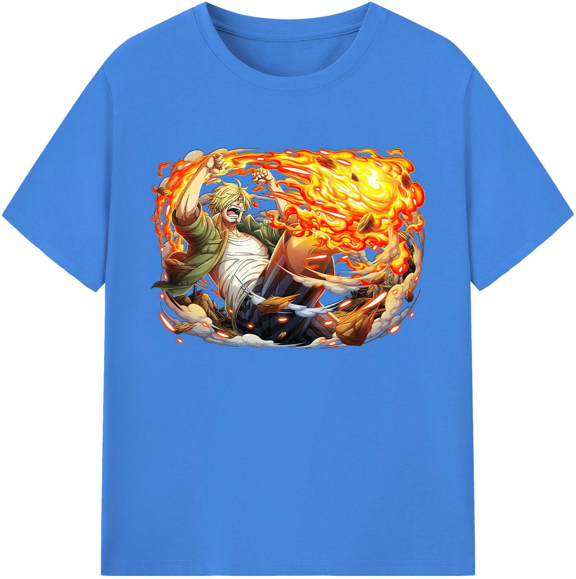 （画像用） ワンピース サンジ ONE PIECE Sanji 綿100％ メンズ半袖Tシャツ｜肌触りやわらか＆通気性