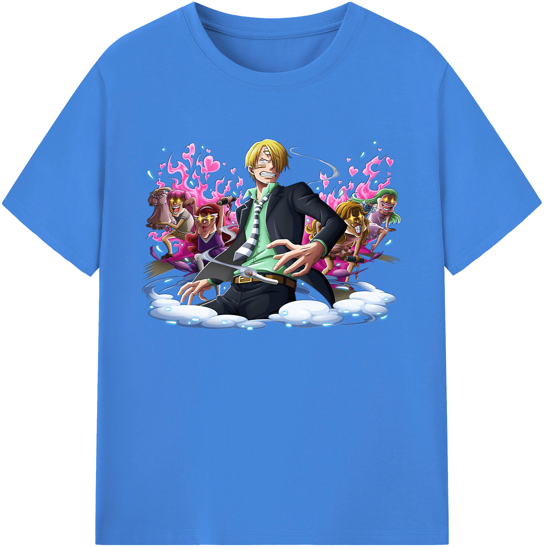 （画像用） ワンピース サンジ ONE PIECE Sanji 綿100％ メンズ半袖Tシャツ｜肌触りやわらか＆通気性