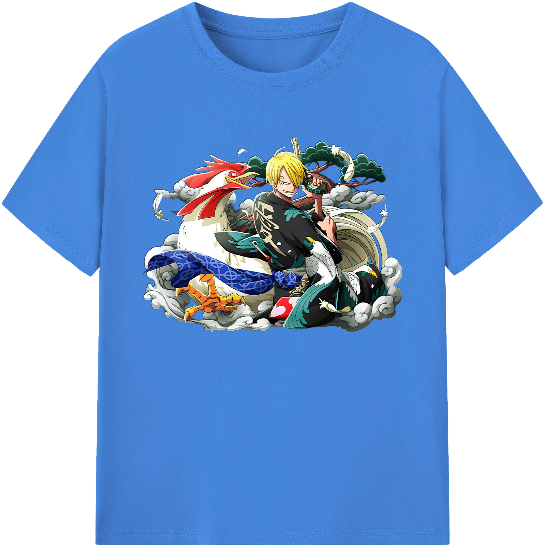 （画像用） ワンピース サンジ ONE PIECE Sanji 綿100％ メンズ半袖Tシャツ｜肌触りやわらか＆通気性