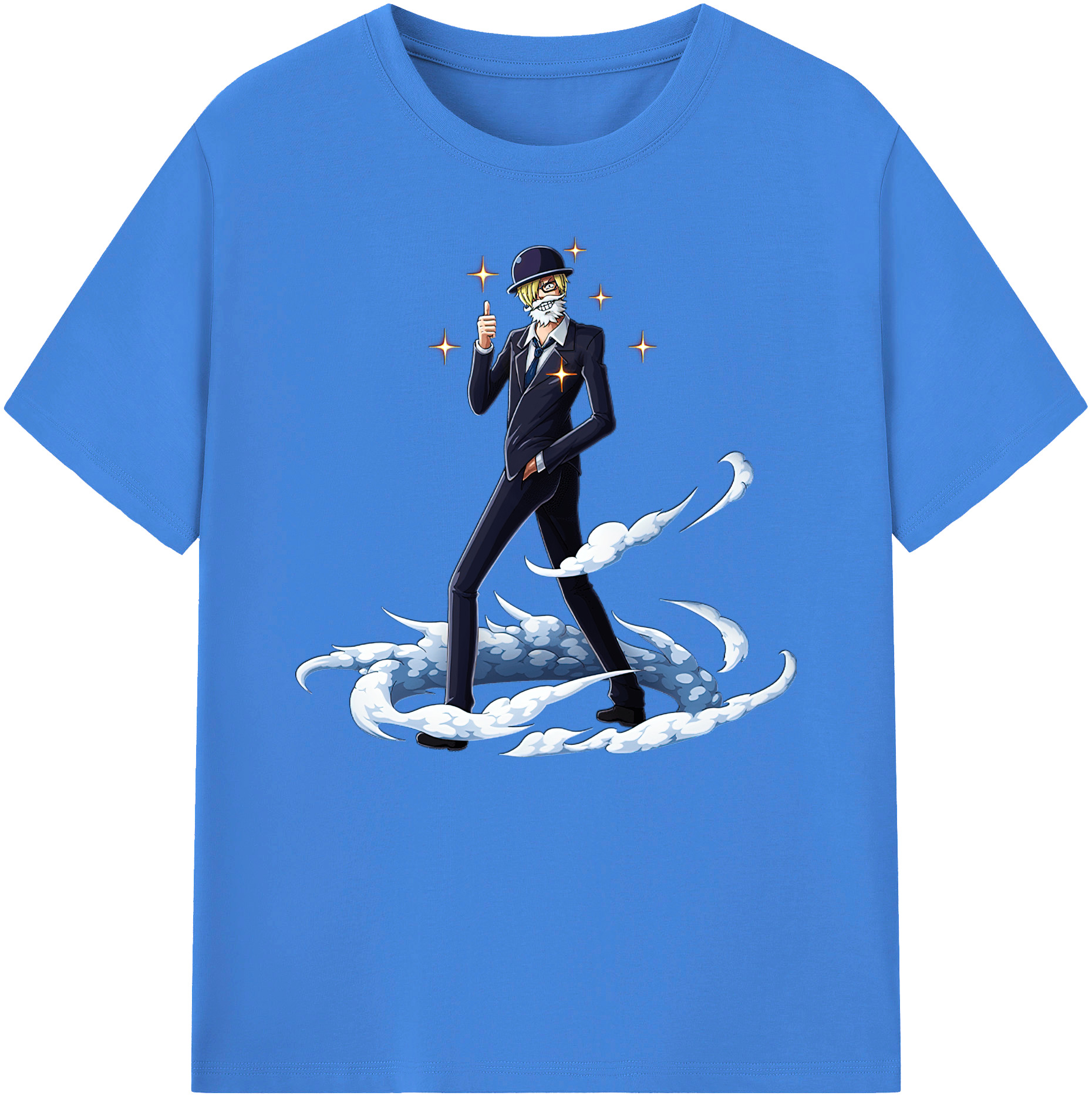 （画像用） ワンピース サンジ ONE PIECE Sanji 綿100％ メンズ半袖Tシャツ｜肌触りやわらか＆通気性