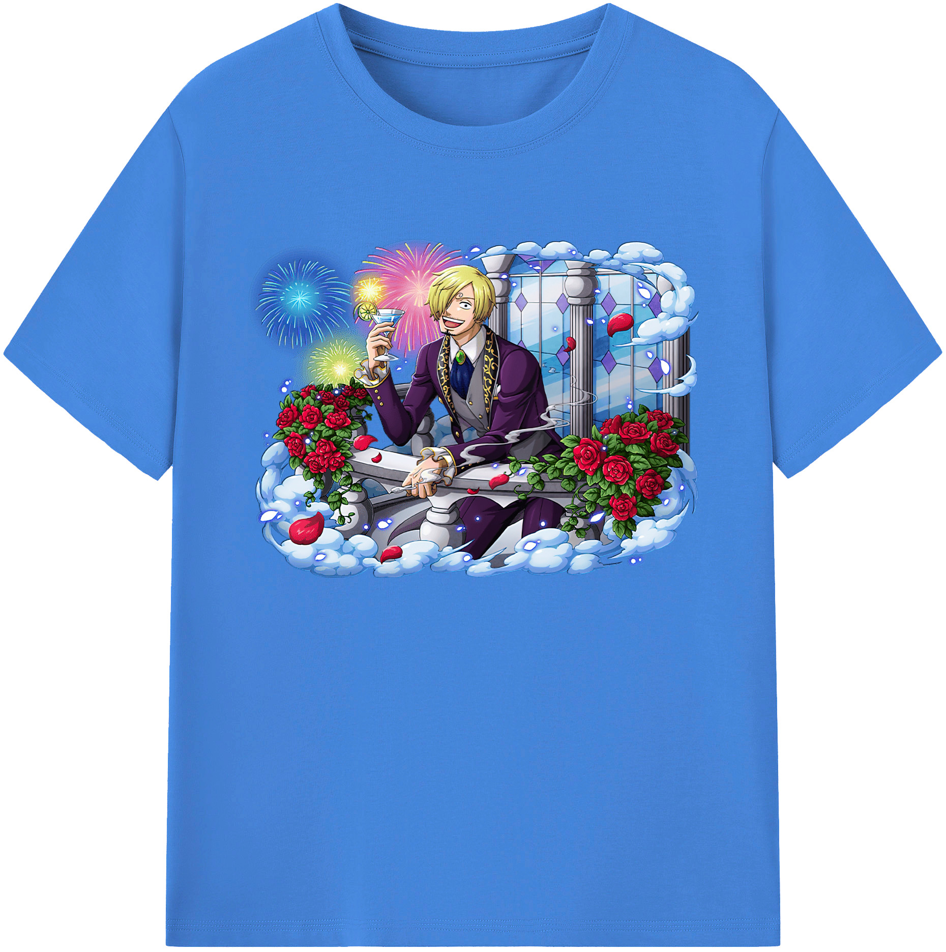 （画像用） ワンピース サンジ ONE PIECE Sanji 綿100％ メンズ半袖Tシャツ｜肌触りやわらか＆通気性