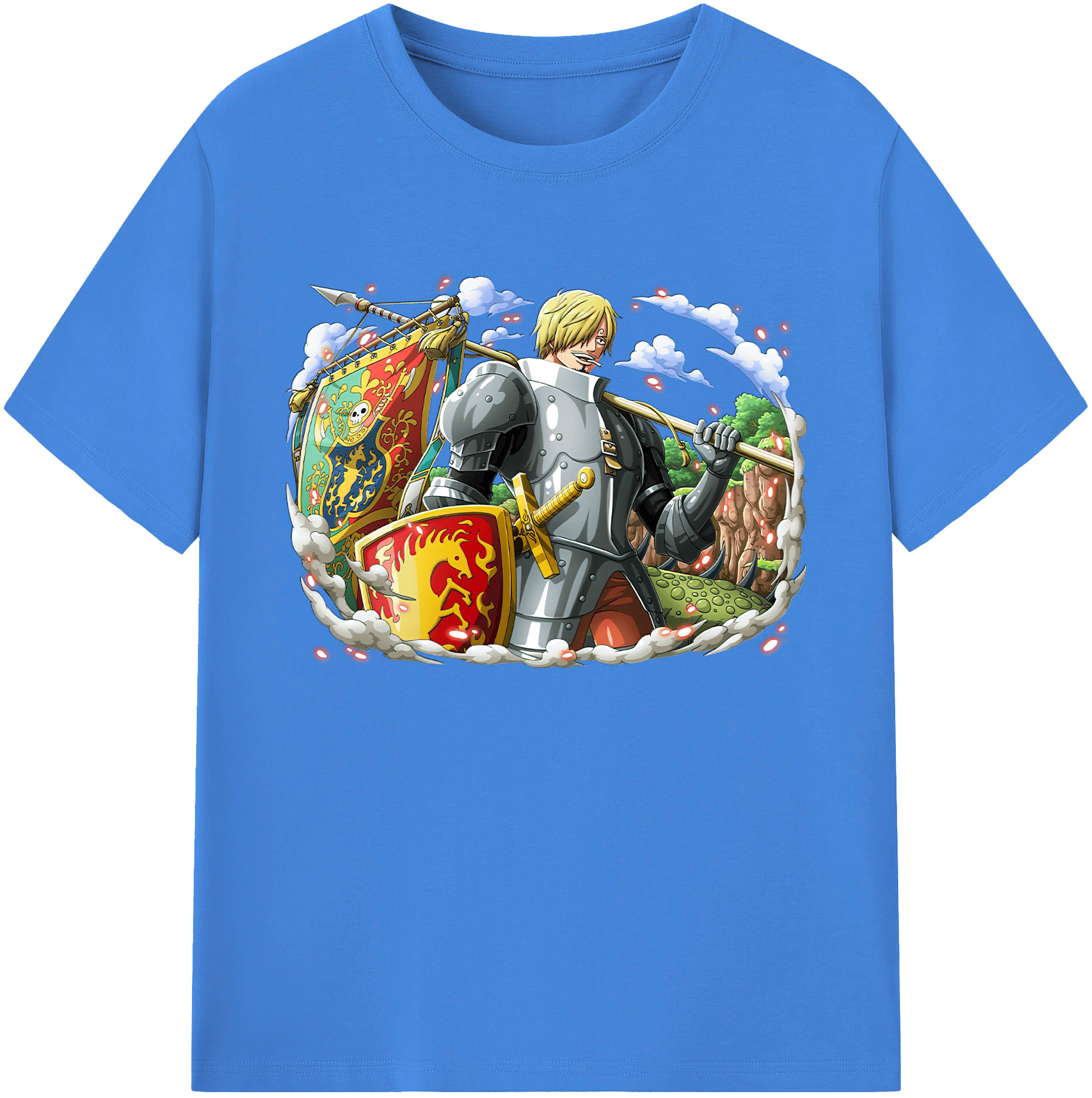 （画像用） ワンピース サンジ ONE PIECE Sanji 綿100％ メンズ半袖Tシャツ｜肌触りやわらか＆通気性
