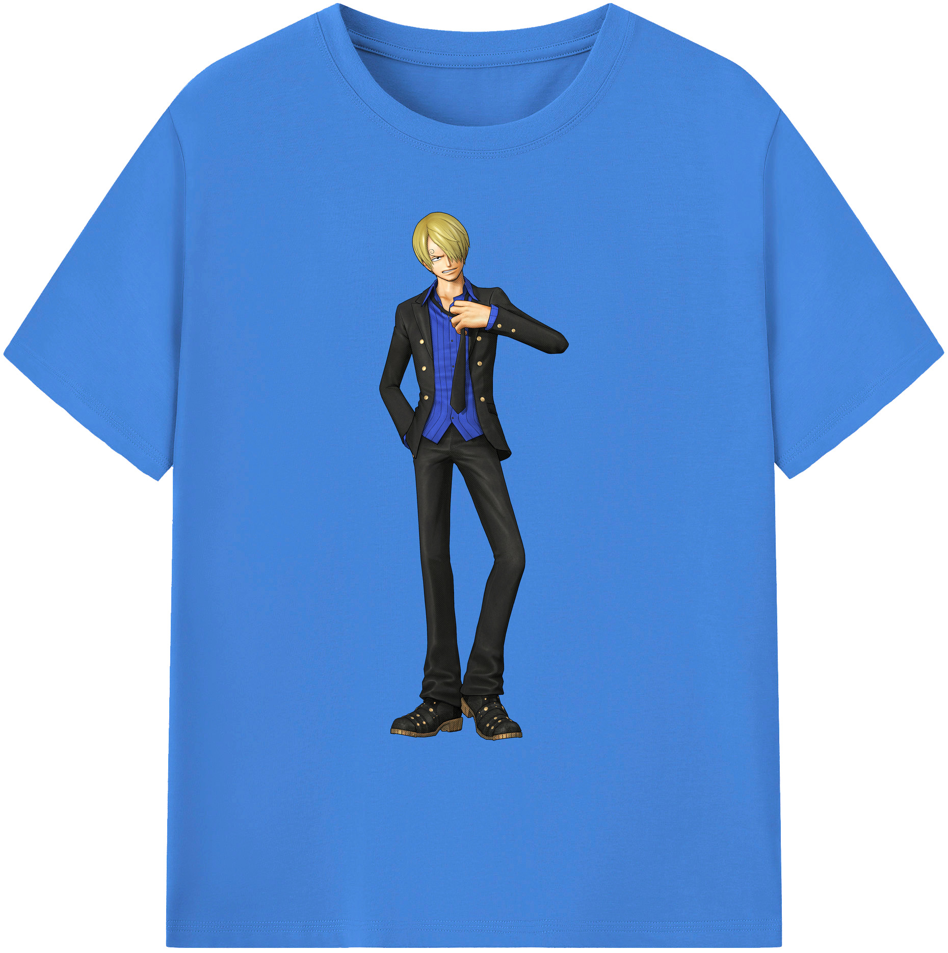 （画像用） ワンピース サンジ ONE PIECE Sanji 綿100％ メンズ半袖Tシャツ｜肌触りやわらか＆通気性