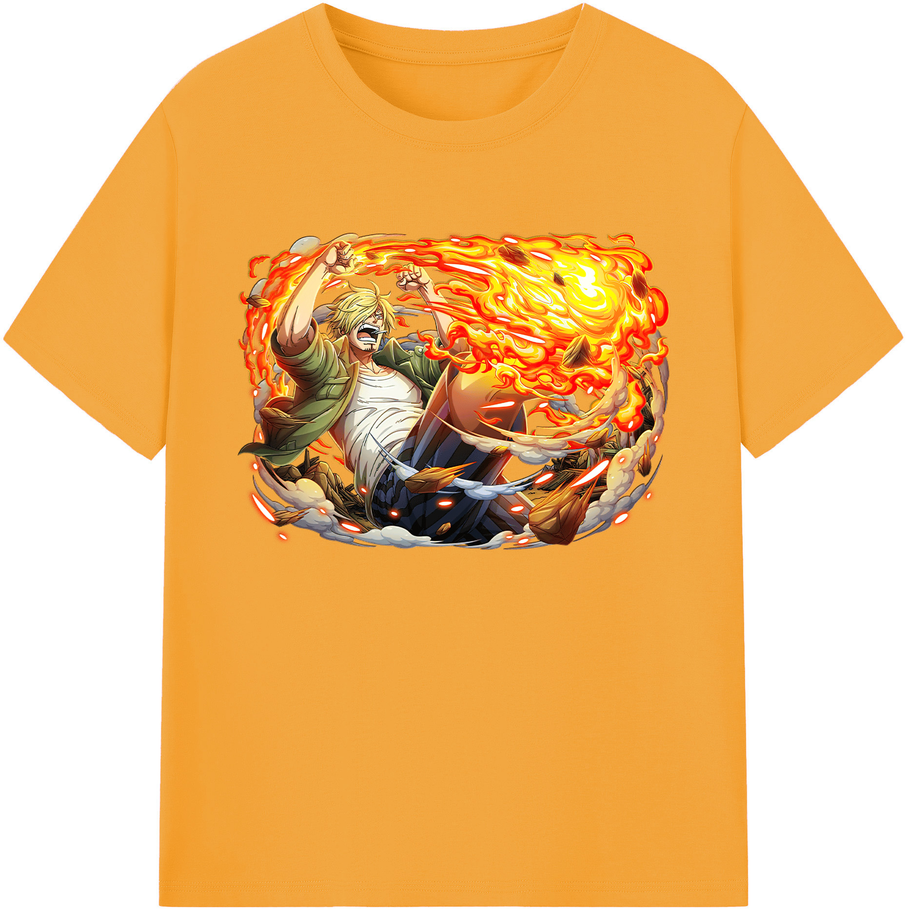（画像用） ワンピース サンジ ONE PIECE Sanji 綿100％ メンズ半袖Tシャツ｜肌触りやわらか＆通気性