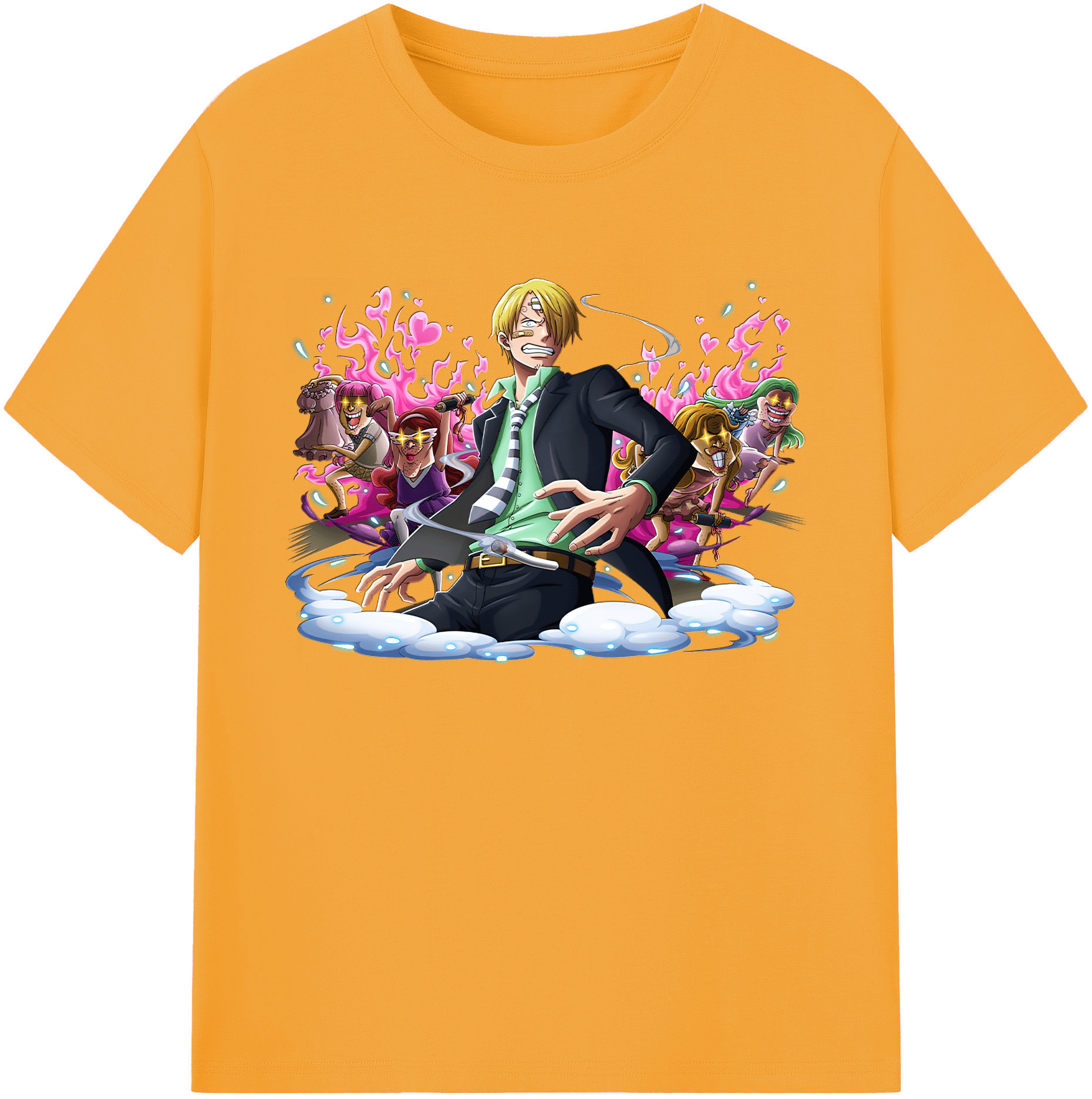 （画像用） ワンピース サンジ ONE PIECE Sanji 綿100％ メンズ半袖Tシャツ｜肌触りやわらか＆通気性