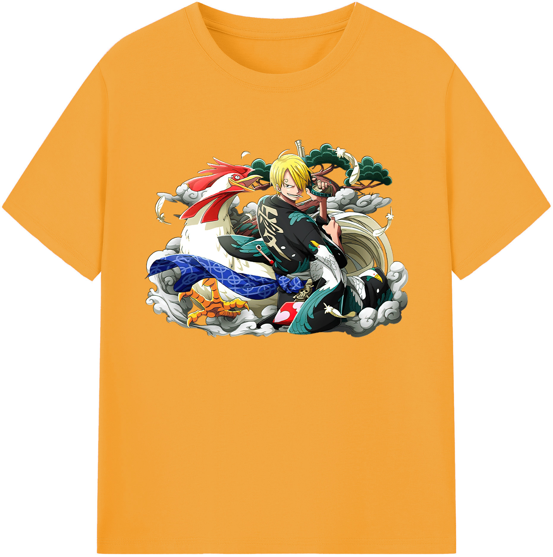 （画像用） ワンピース サンジ ONE PIECE Sanji 綿100％ メンズ半袖Tシャツ｜肌触りやわらか＆通気性