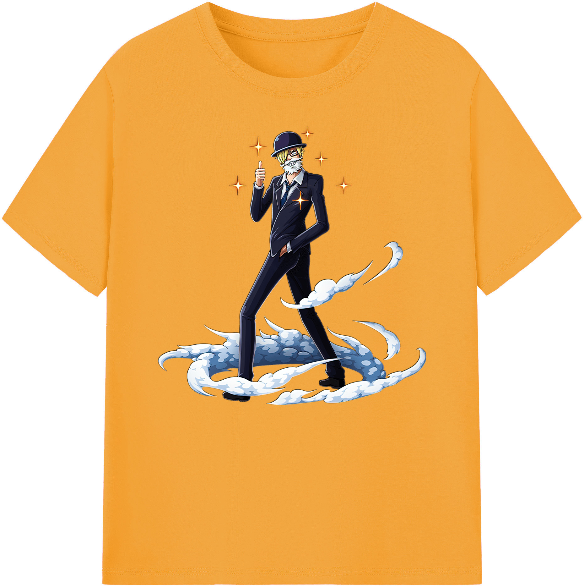 （画像用） ワンピース サンジ ONE PIECE Sanji 綿100％ メンズ半袖Tシャツ｜肌触りやわらか＆通気性