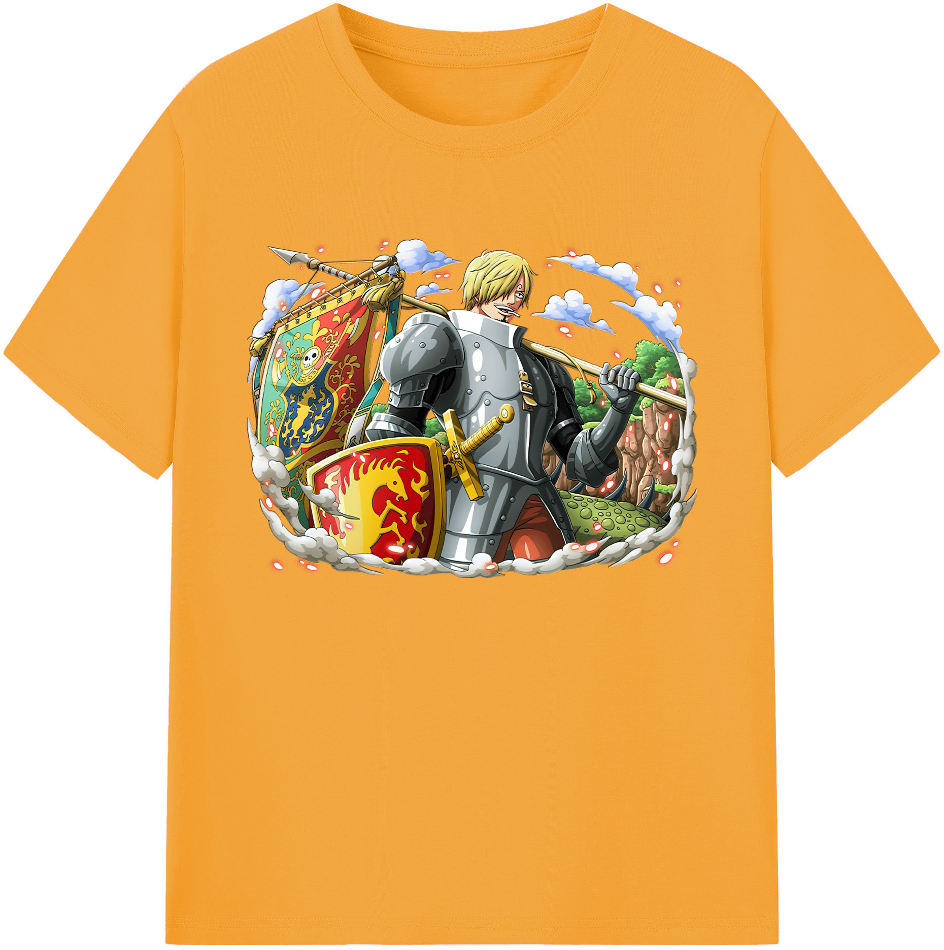 （画像用） ワンピース サンジ ONE PIECE Sanji 綿100％ メンズ半袖Tシャツ｜肌触りやわらか＆通気性