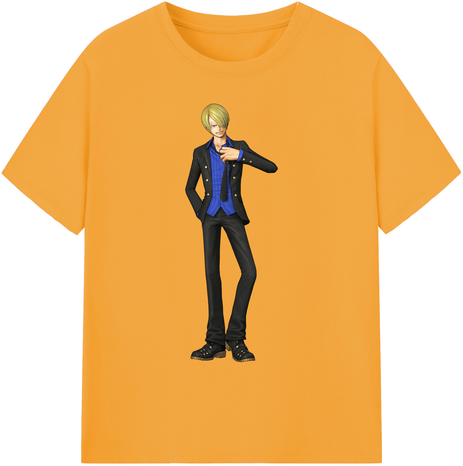 （画像用） ワンピース サンジ ONE PIECE Sanji 綿100％ メンズ半袖Tシャツ｜肌触りやわらか＆通気性