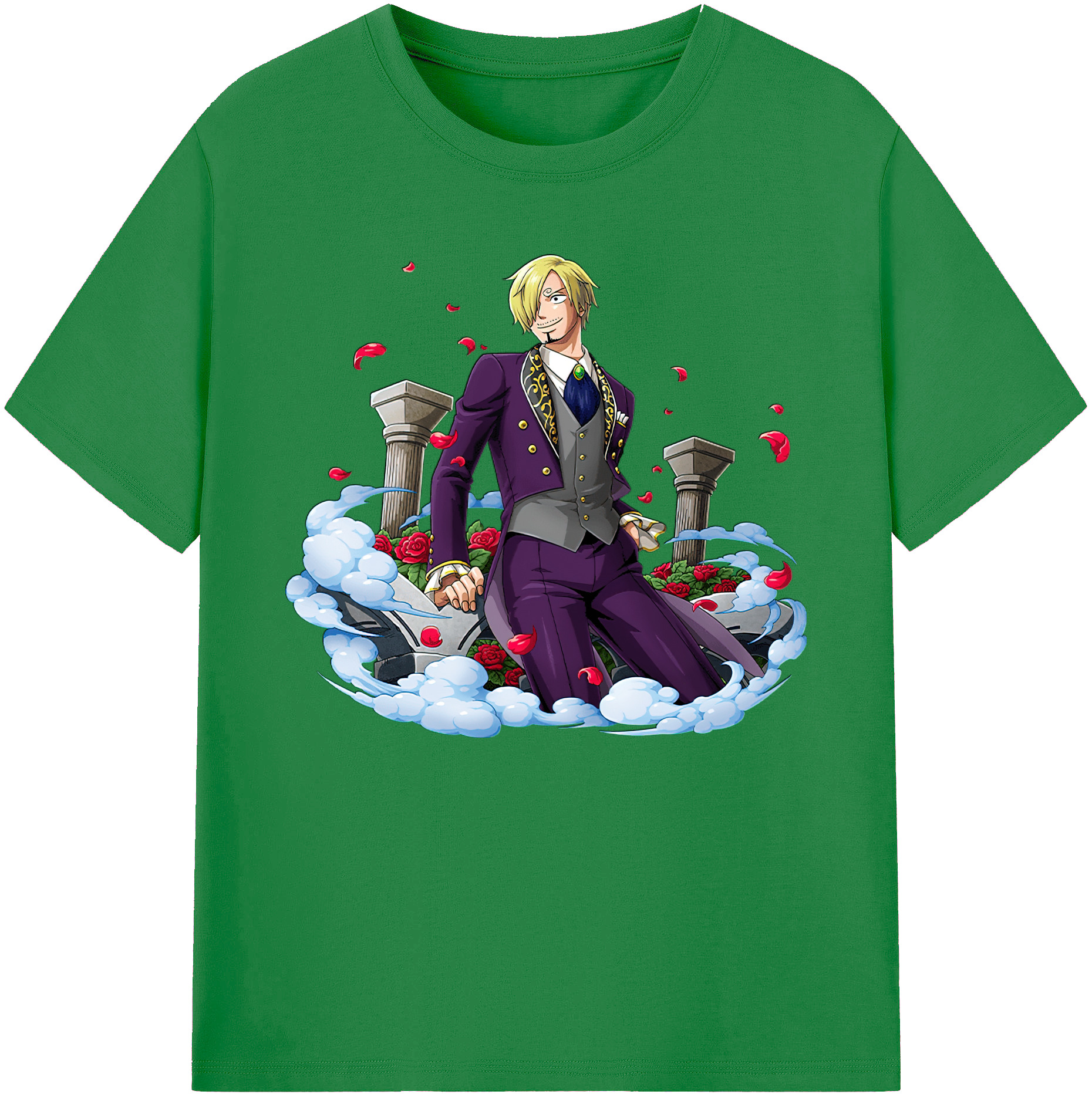 （画像用） ワンピース サンジ ONE PIECE Sanji 綿100％ メンズ半袖Tシャツ｜肌触りやわらか＆通気性