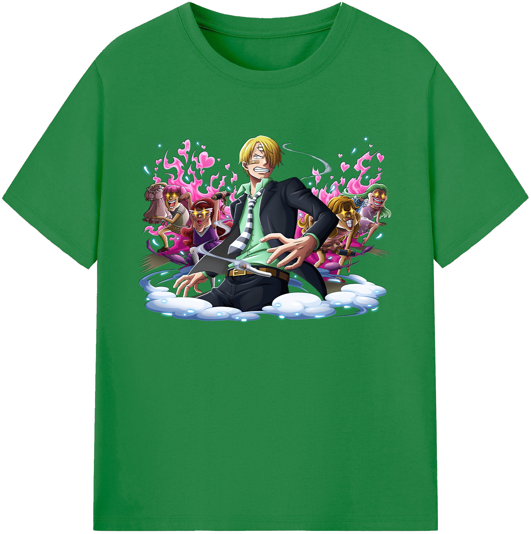 （画像用） ワンピース サンジ ONE PIECE Sanji 綿100％ メンズ半袖Tシャツ｜肌触りやわらか＆通気性