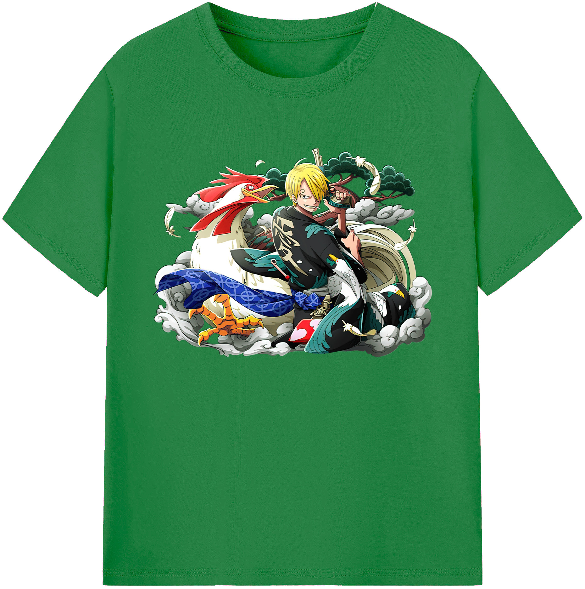 （画像用） ワンピース サンジ ONE PIECE Sanji 綿100％ メンズ半袖Tシャツ｜肌触りやわらか＆通気性