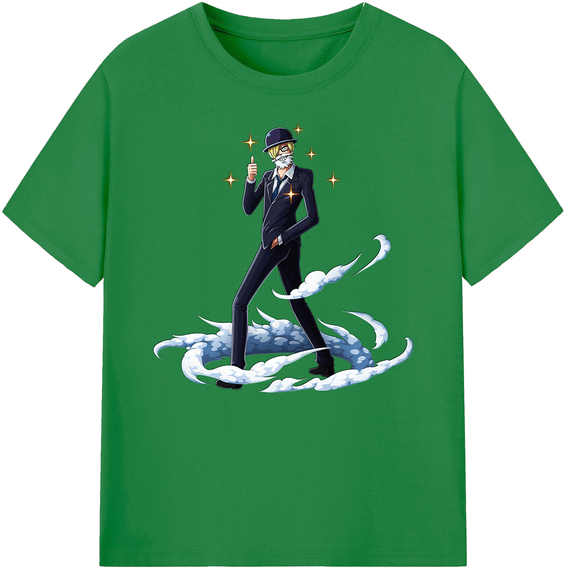 （画像用） ワンピース サンジ ONE PIECE Sanji 綿100％ メンズ半袖Tシャツ｜肌触りやわらか＆通気性