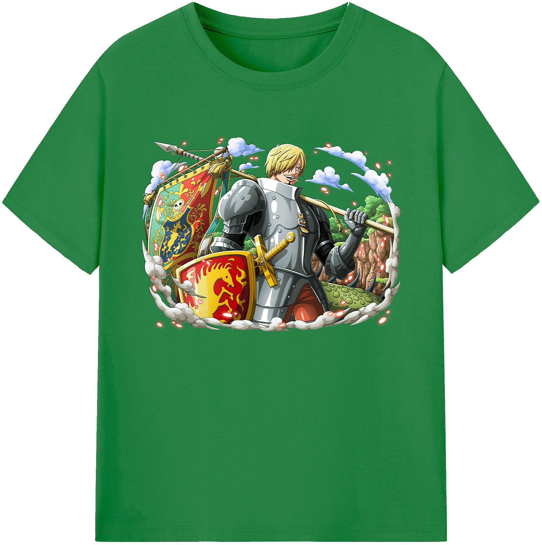 （画像用） ワンピース サンジ ONE PIECE Sanji 綿100％ メンズ半袖Tシャツ｜肌触りやわらか＆通気性