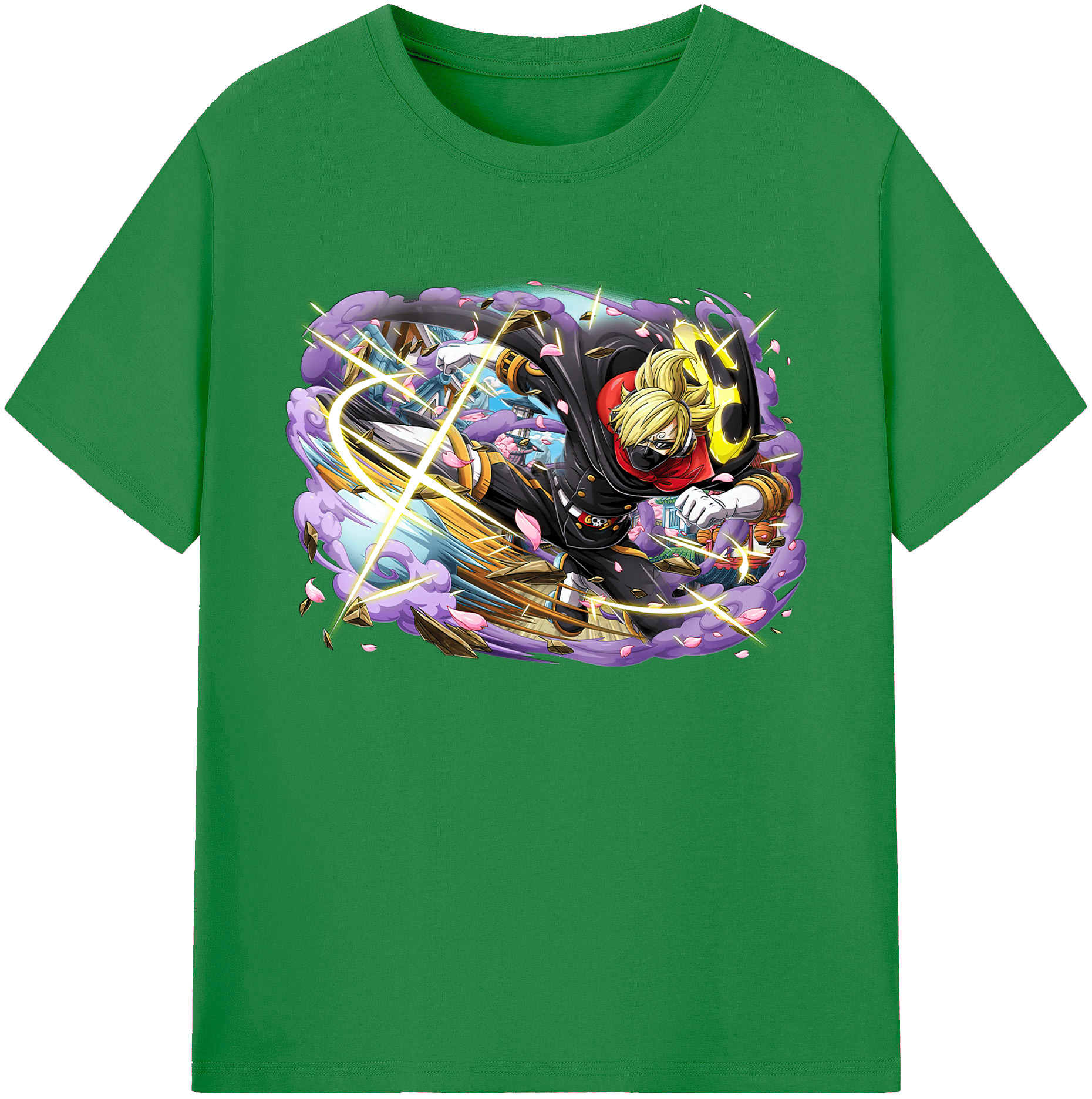 （画像用） ワンピース サンジ ONE PIECE Sanji 綿100％ メンズ半袖Tシャツ｜肌触りやわらか＆通気性