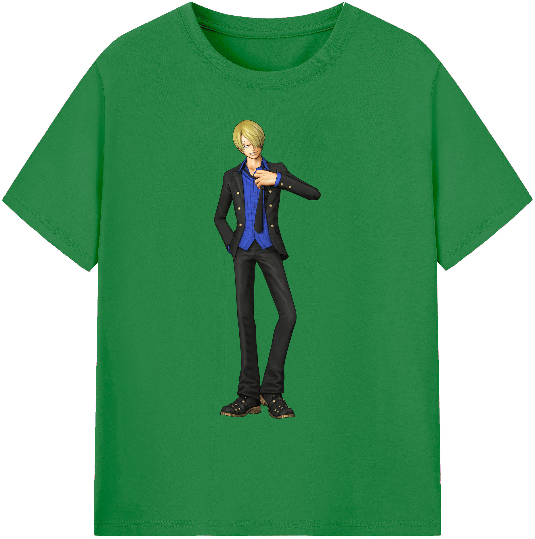 （画像用） ワンピース サンジ ONE PIECE Sanji 綿100％ メンズ半袖Tシャツ｜肌触りやわらか＆通気性