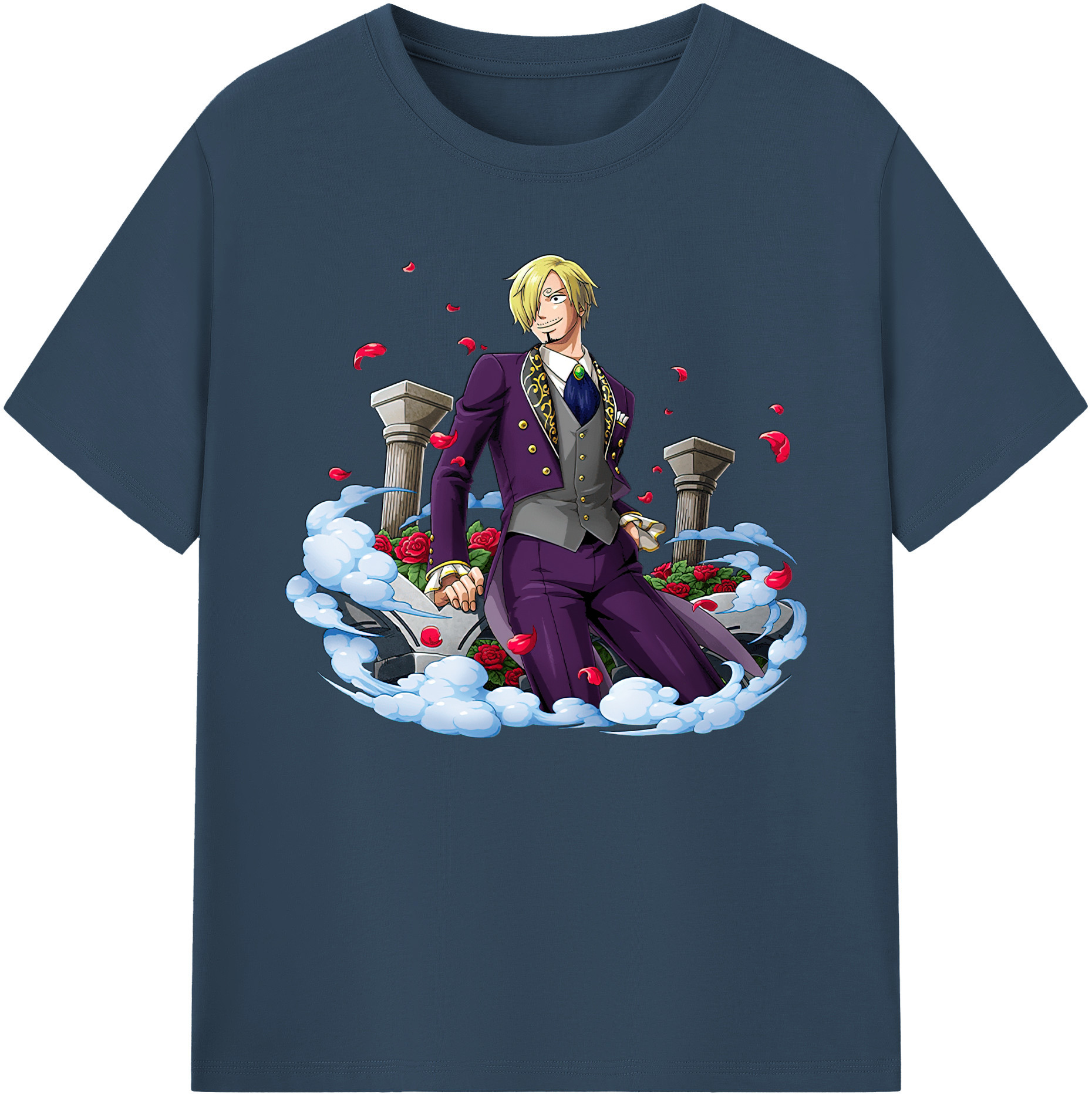 （画像用） ワンピース サンジ ONE PIECE Sanji 綿100％ メンズ半袖Tシャツ｜肌触りやわらか＆通気性