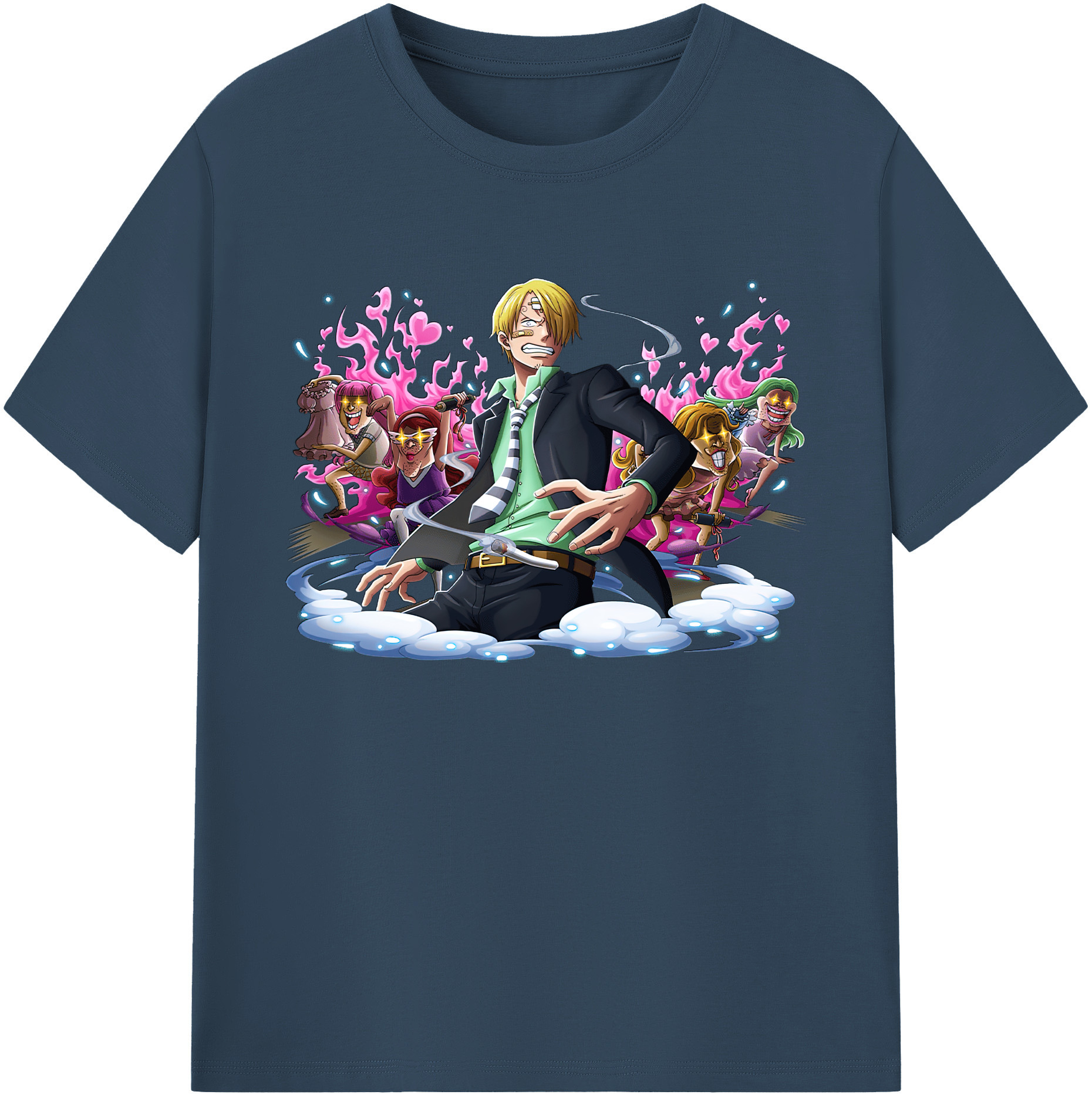 （画像用） ワンピース サンジ ONE PIECE Sanji 綿100％ メンズ半袖Tシャツ｜肌触りやわらか＆通気性