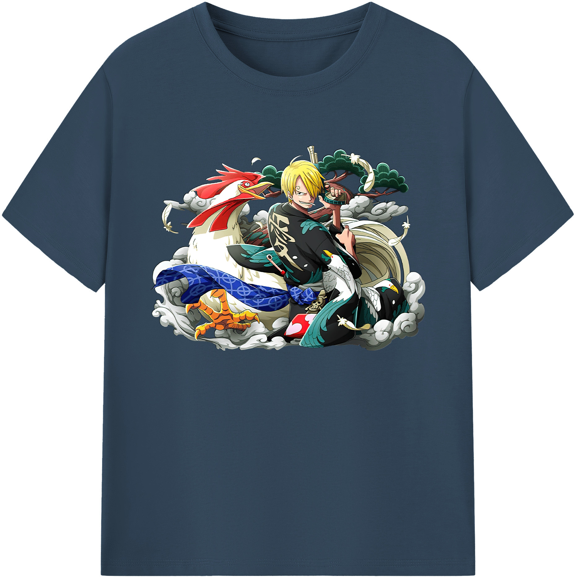 （画像用） ワンピース サンジ ONE PIECE Sanji 綿100％ メンズ半袖Tシャツ｜肌触りやわらか＆通気性