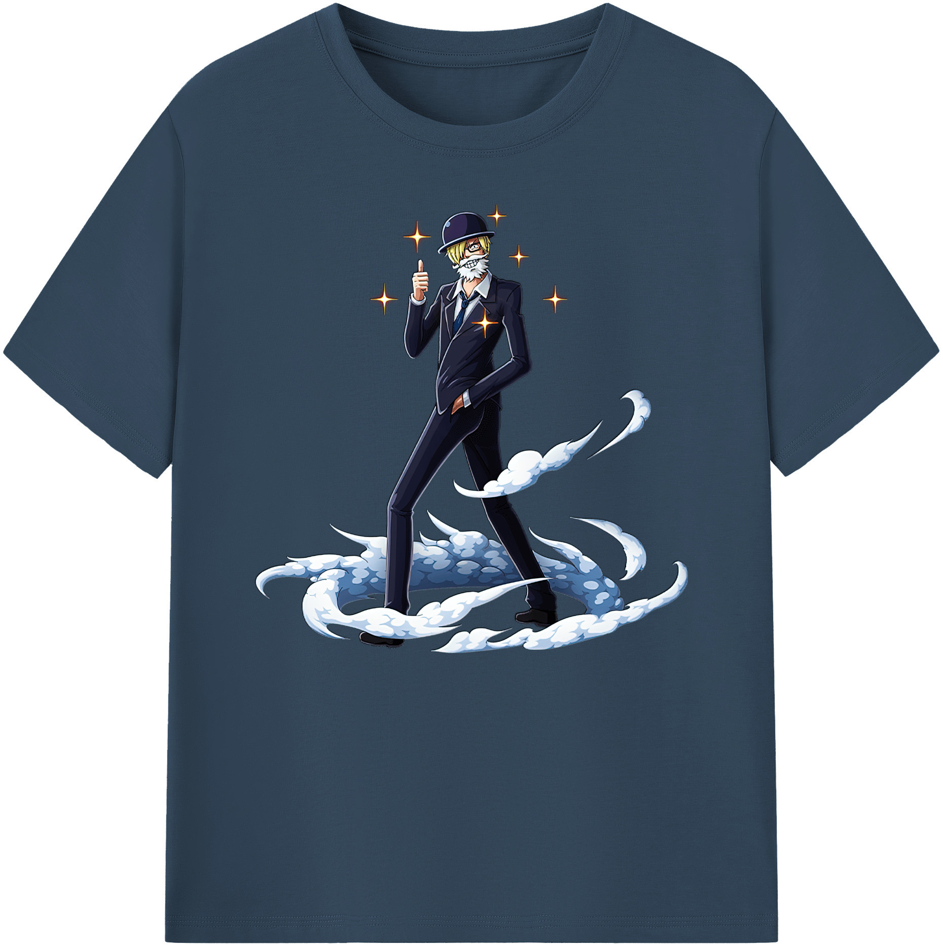 （画像用） ワンピース サンジ ONE PIECE Sanji 綿100％ メンズ半袖Tシャツ｜肌触りやわらか＆通気性