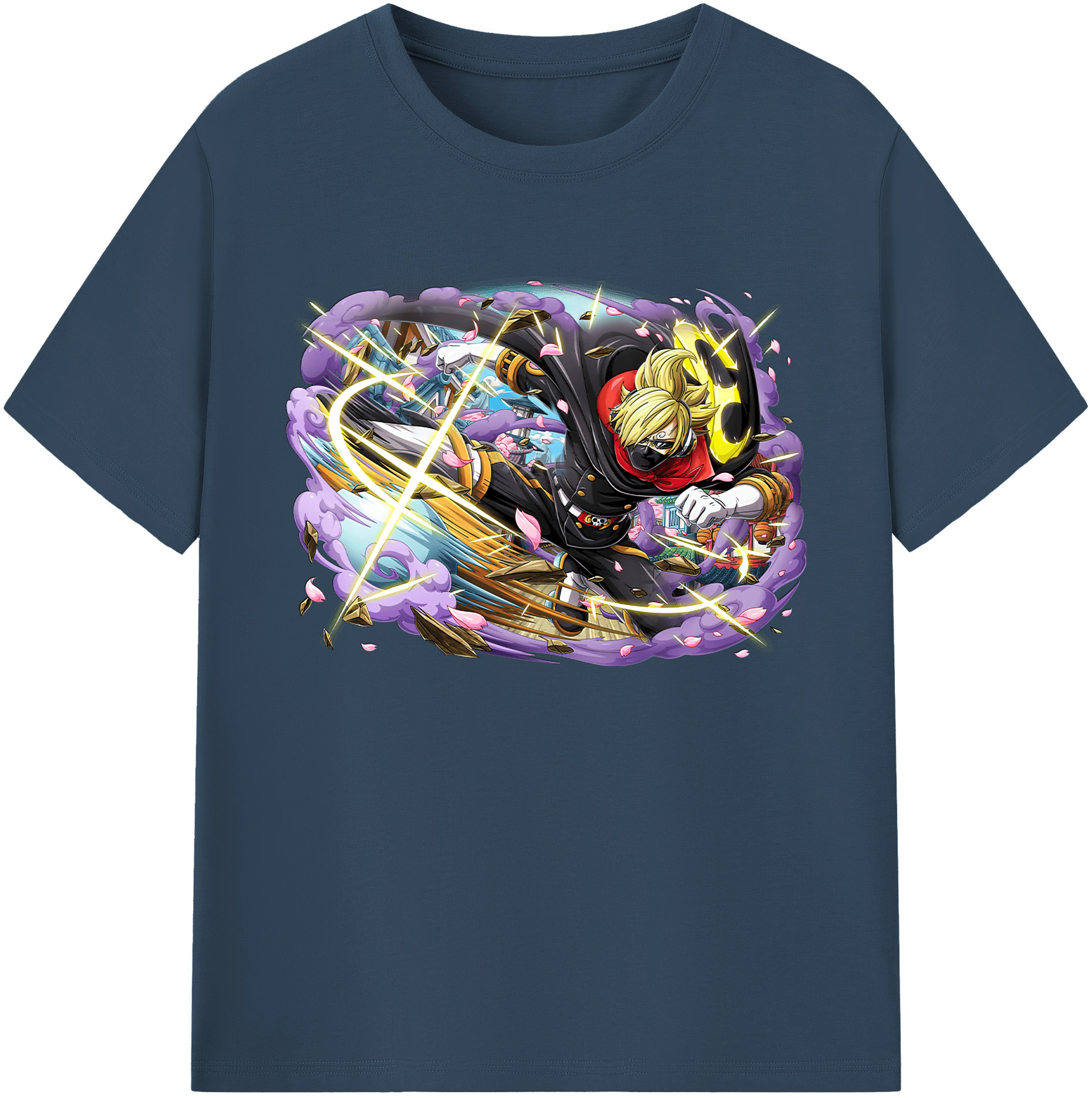 （画像用） ワンピース サンジ ONE PIECE Sanji 綿100％ メンズ半袖Tシャツ｜肌触りやわらか＆通気性
