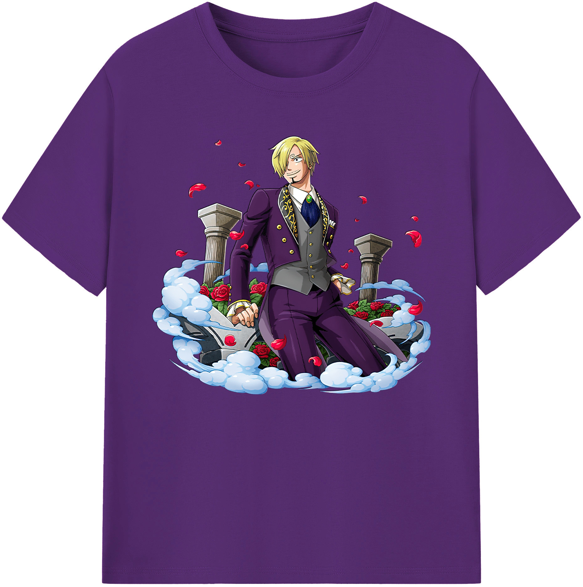 （画像用） ワンピース サンジ ONE PIECE Sanji 綿100％ メンズ半袖Tシャツ｜肌触りやわらか＆通気性