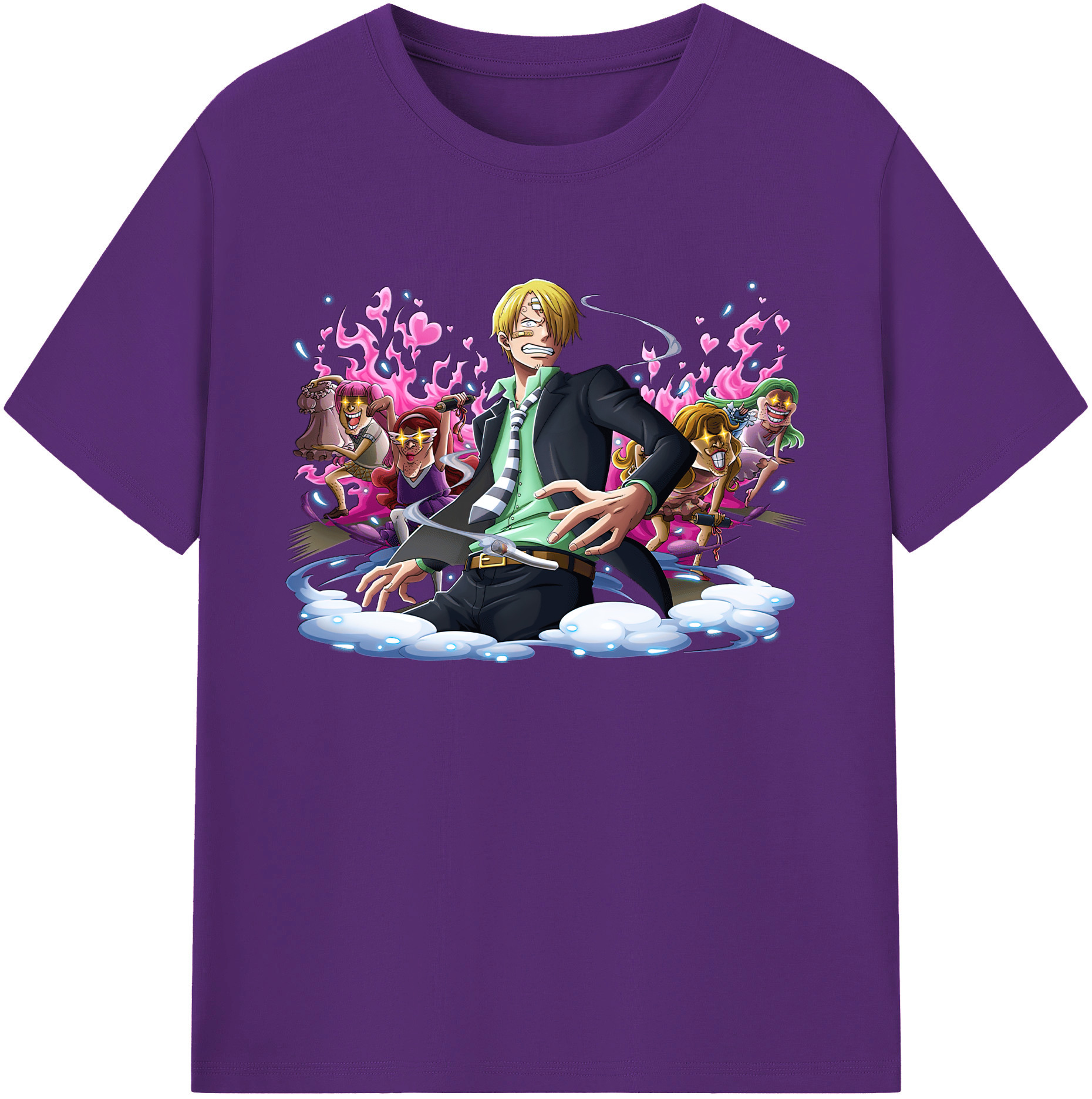 （画像用） ワンピース サンジ ONE PIECE Sanji 綿100％ メンズ半袖Tシャツ｜肌触りやわらか＆通気性