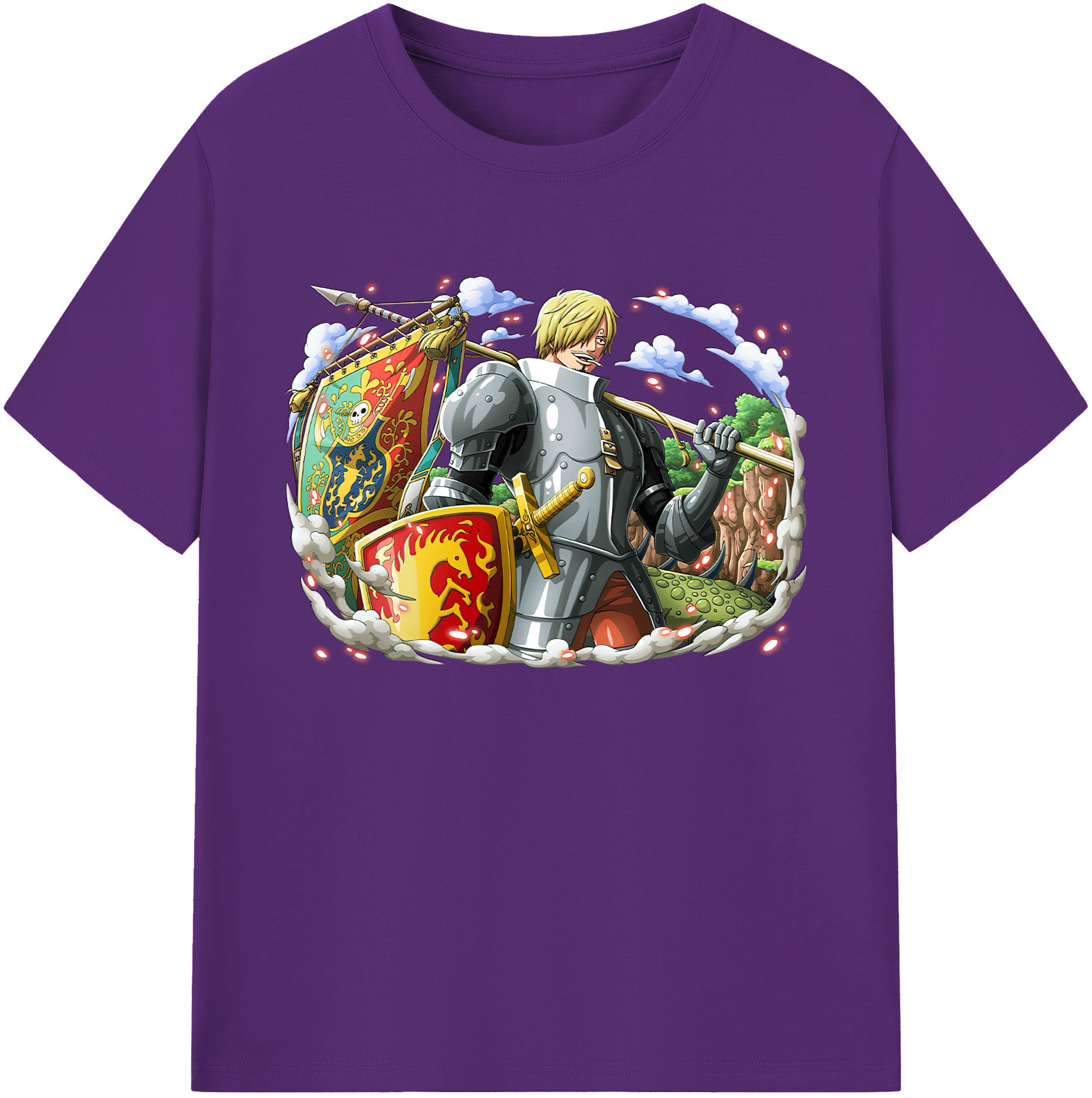 （画像用） ワンピース サンジ ONE PIECE Sanji 綿100％ メンズ半袖Tシャツ｜肌触りやわらか＆通気性