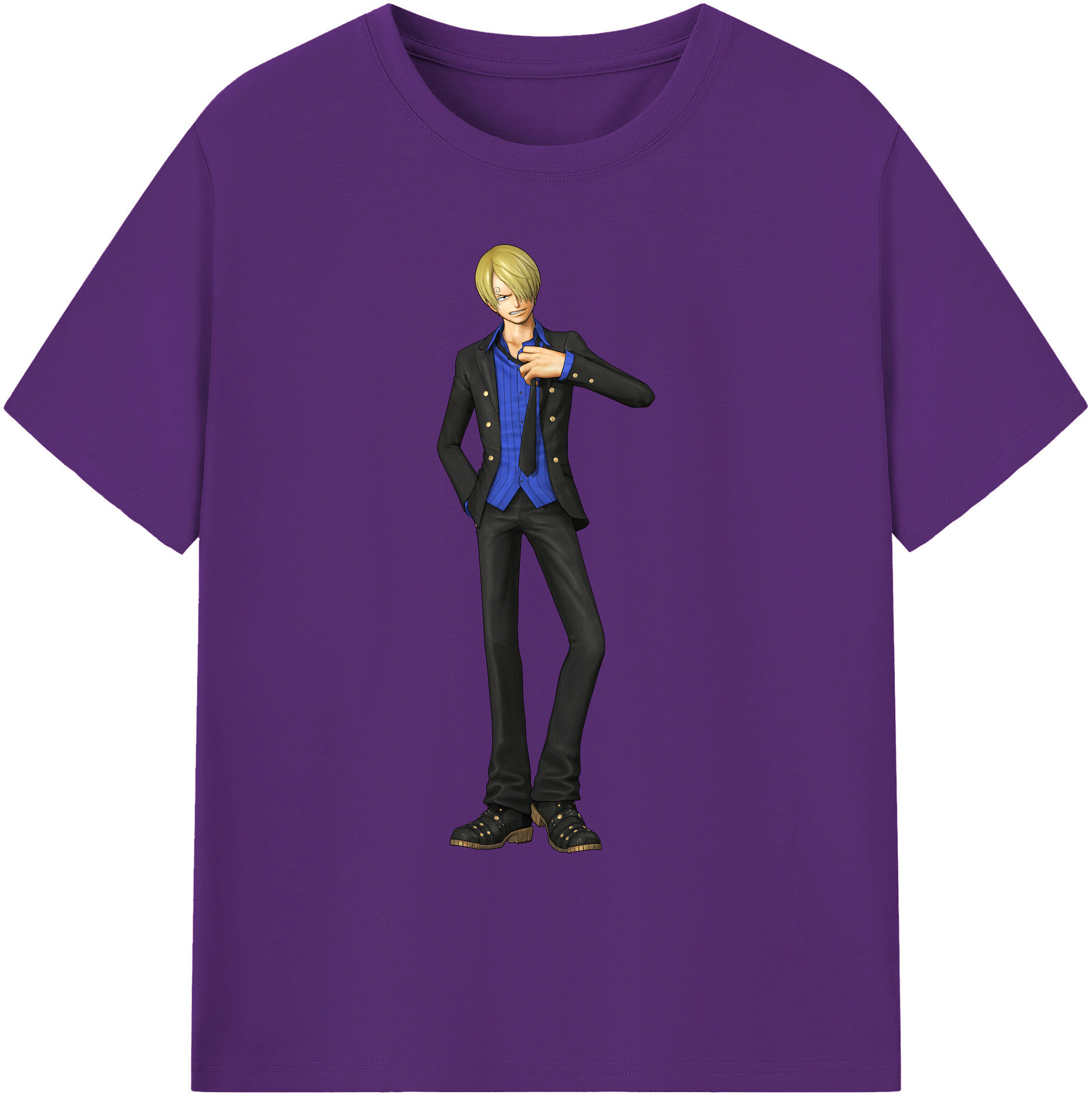 （画像用） ワンピース サンジ ONE PIECE Sanji 綿100％ メンズ半袖Tシャツ｜肌触りやわらか＆通気性