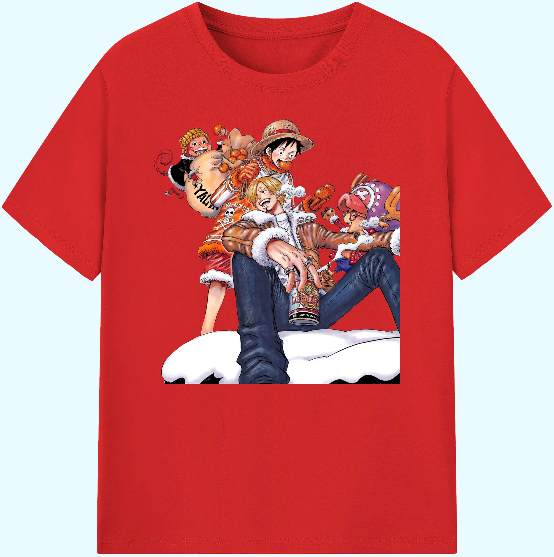 （画像用） ワンピース サンジ ONE PIECE Sanji 綿100％ メンズ半袖Tシャツ｜肌触りやわらか＆通気性