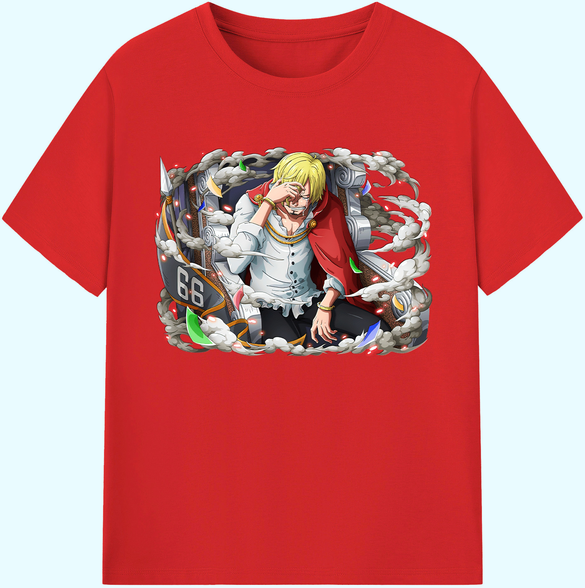 （画像用） ワンピース サンジ ONE PIECE Sanji 綿100％ メンズ半袖Tシャツ｜肌触りやわらか＆通気性