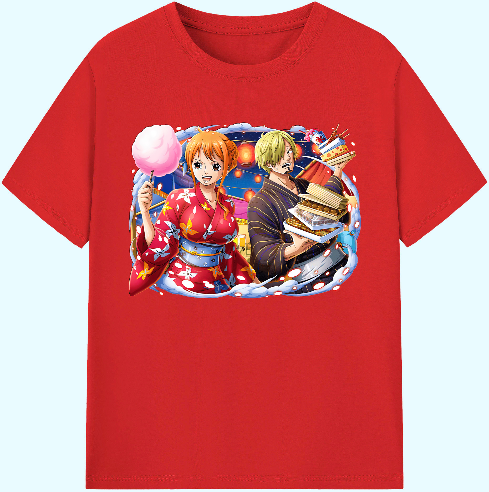 （画像用） ワンピース サンジ ONE PIECE Sanji 綿100％ メンズ半袖Tシャツ｜肌触りやわらか＆通気性