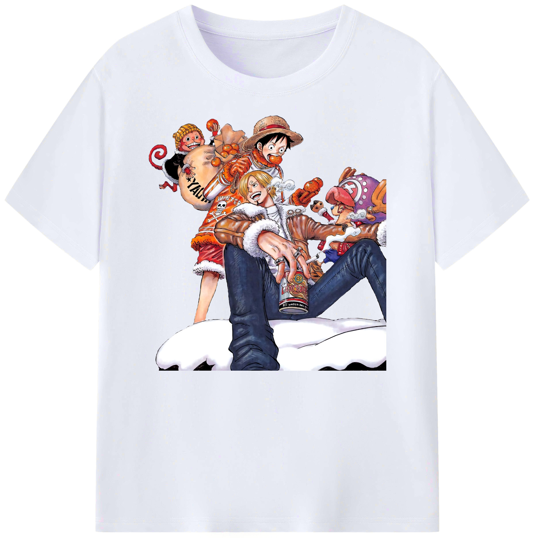 （画像用） ワンピース サンジ ONE PIECE Sanji 綿100％ メンズ半袖Tシャツ｜肌触りやわらか＆通気性
