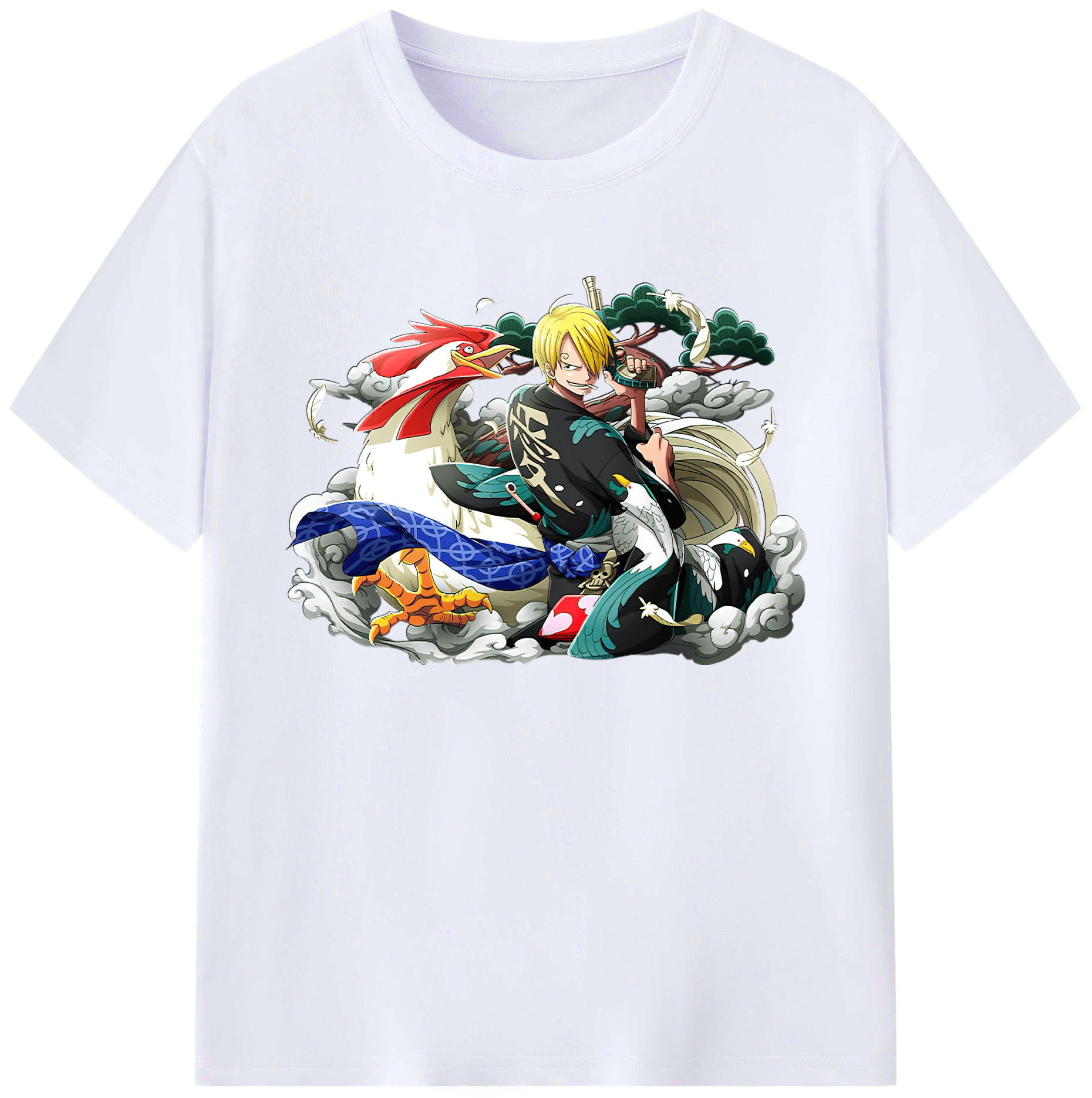 （画像用） ワンピース サンジ ONE PIECE Sanji 綿100％ メンズ半袖Tシャツ｜肌触りやわらか＆通気性