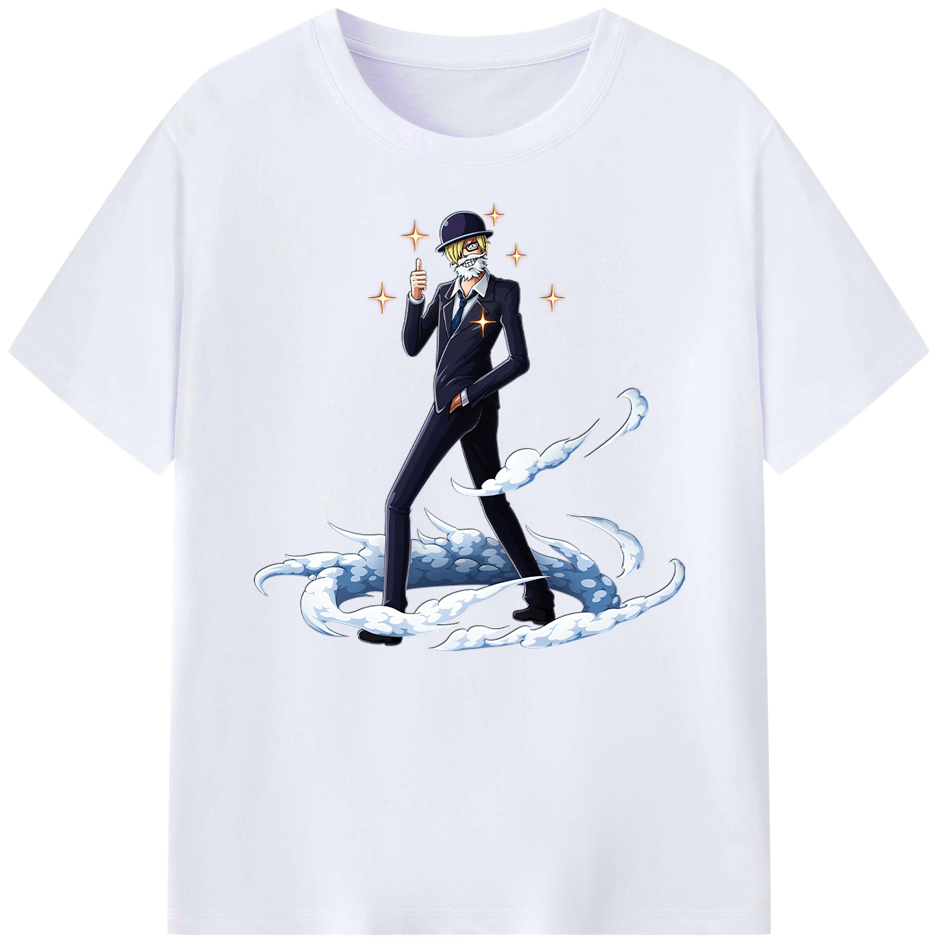 （画像用） ワンピース サンジ ONE PIECE Sanji 綿100％ メンズ半袖Tシャツ｜肌触りやわらか＆通気性