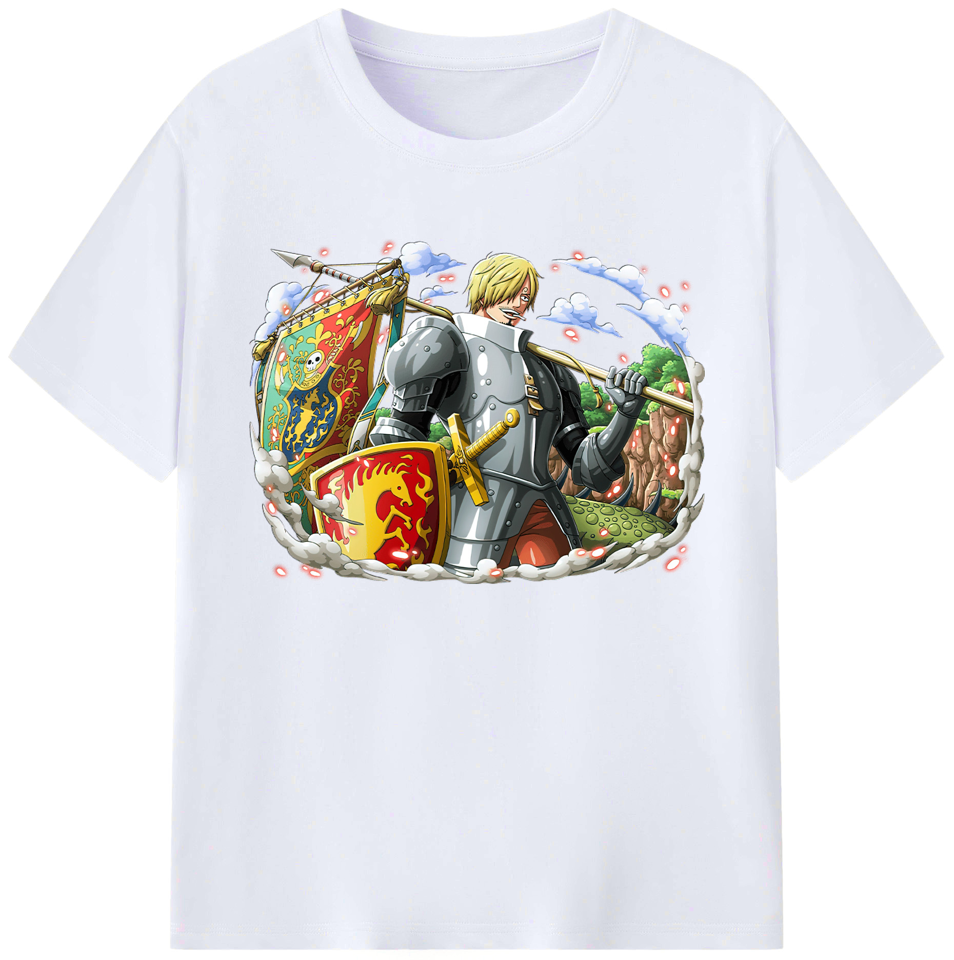 （画像用） ワンピース サンジ ONE PIECE Sanji 綿100％ メンズ半袖Tシャツ｜肌触りやわらか＆通気性