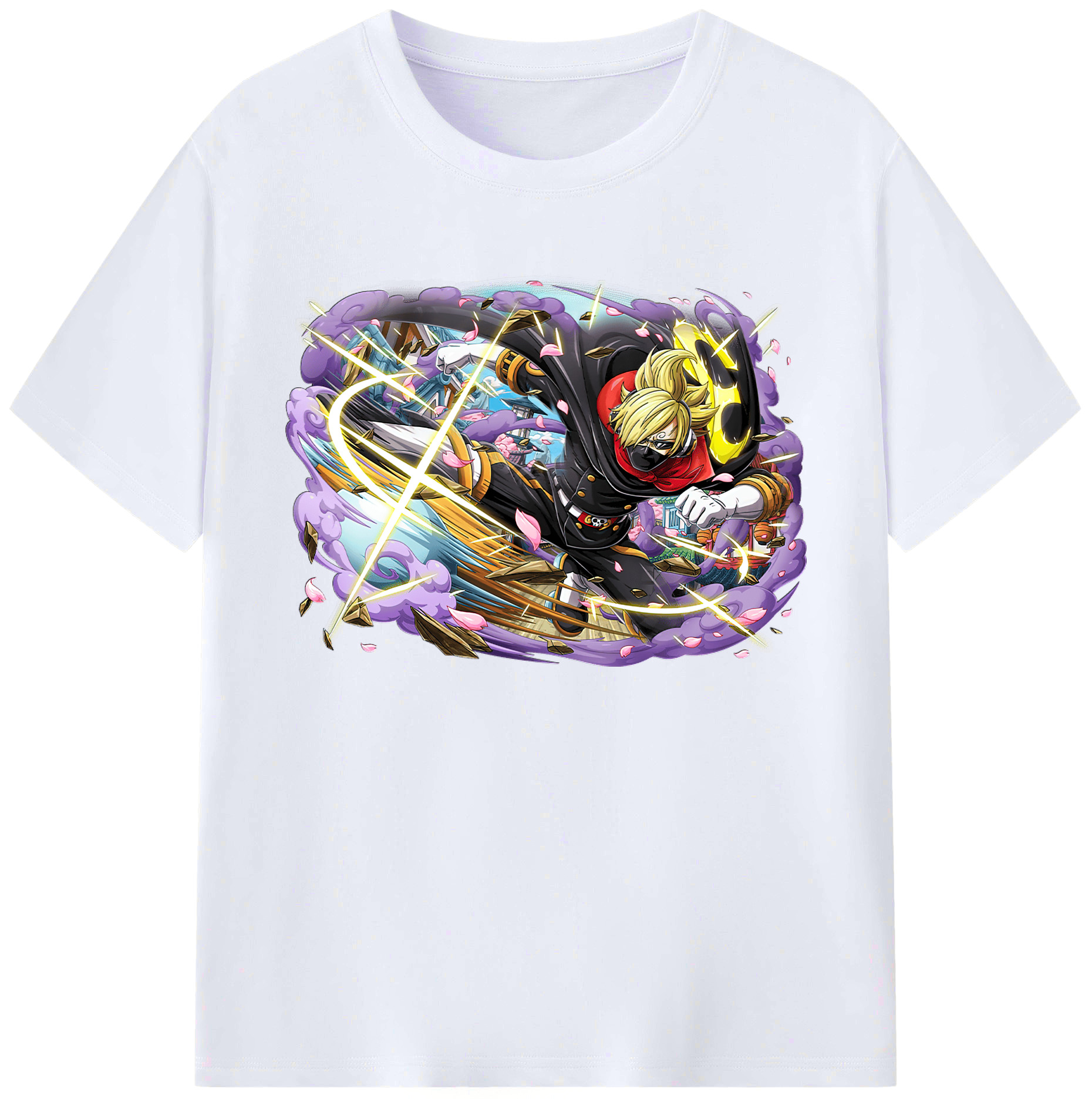 （画像用） ワンピース サンジ ONE PIECE Sanji 綿100％ メンズ半袖Tシャツ｜肌触りやわらか＆通気性