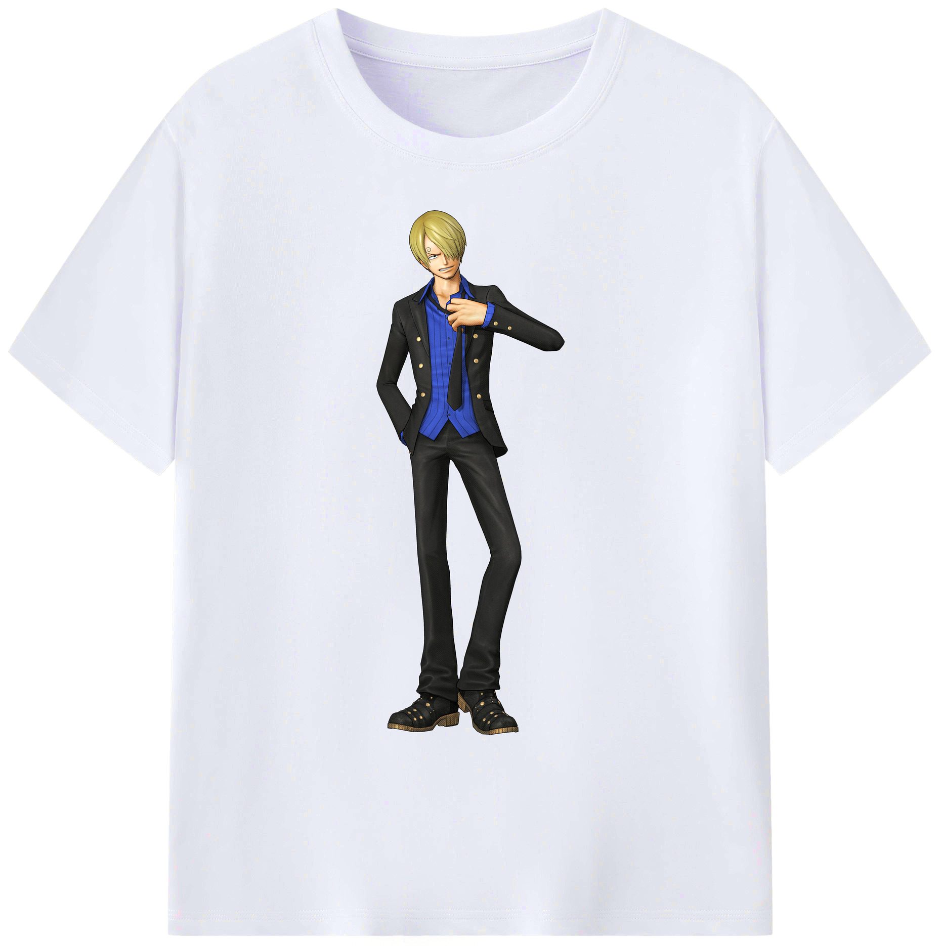 （画像用） ワンピース サンジ ONE PIECE Sanji 綿100％ メンズ半袖Tシャツ｜肌触りやわらか＆通気性