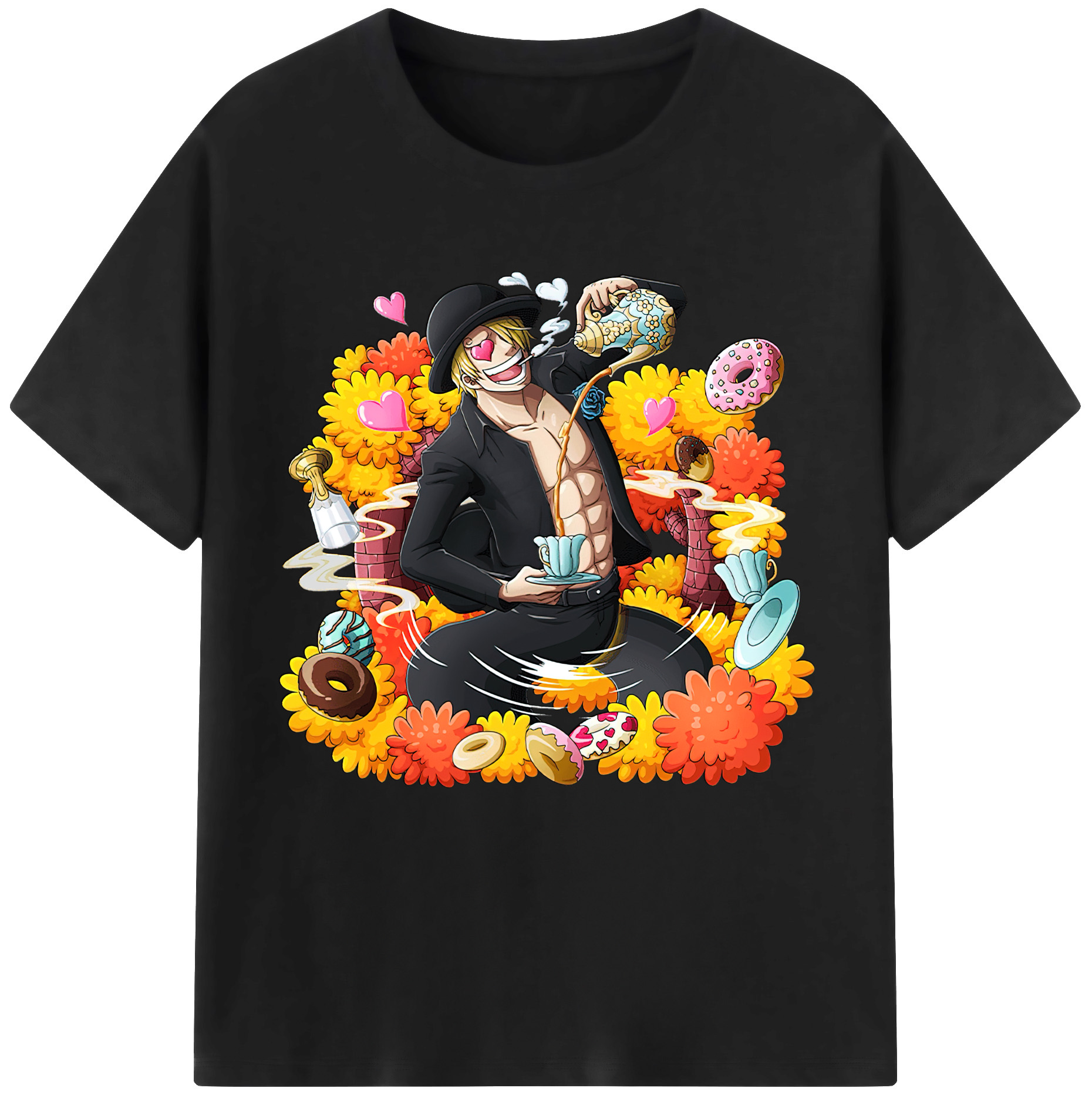 （画像用） ワンピース サンジ ONE PIECE Sanji レディースカジュアルプリントTシャツ（綿100％）