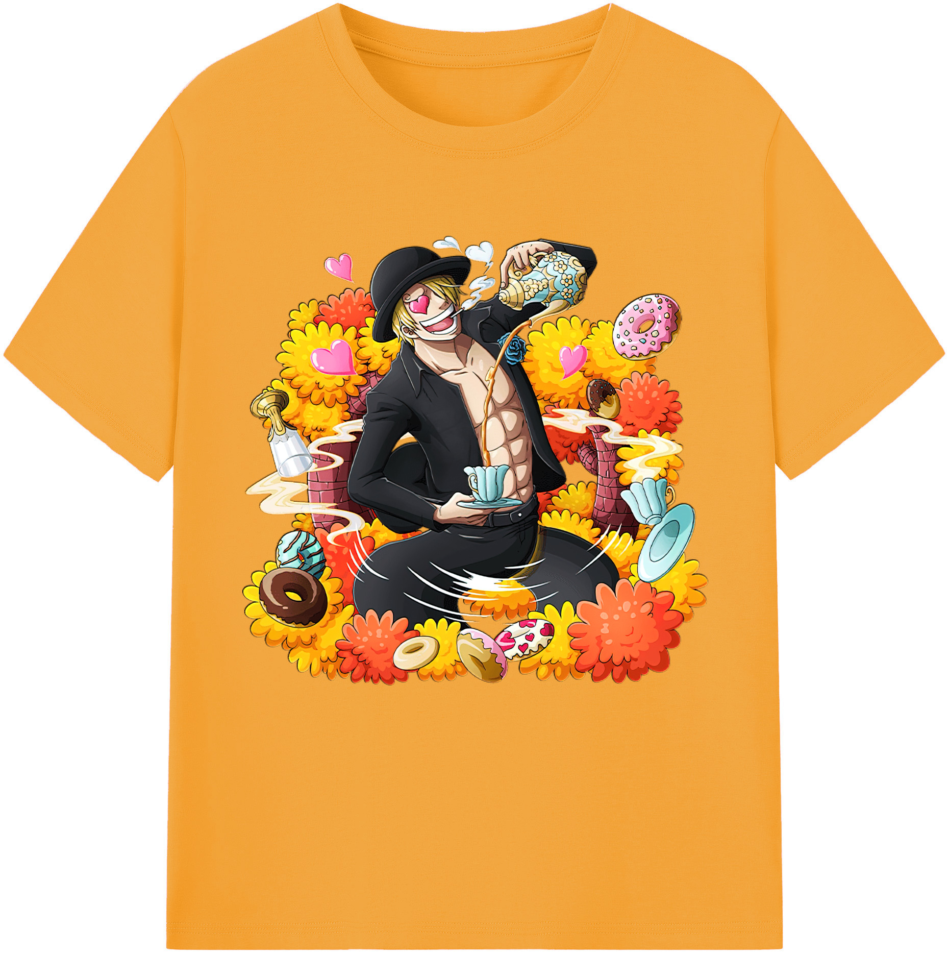 （画像用） ワンピース サンジ ONE PIECE Sanji レディースカジュアルプリントTシャツ（綿100％）