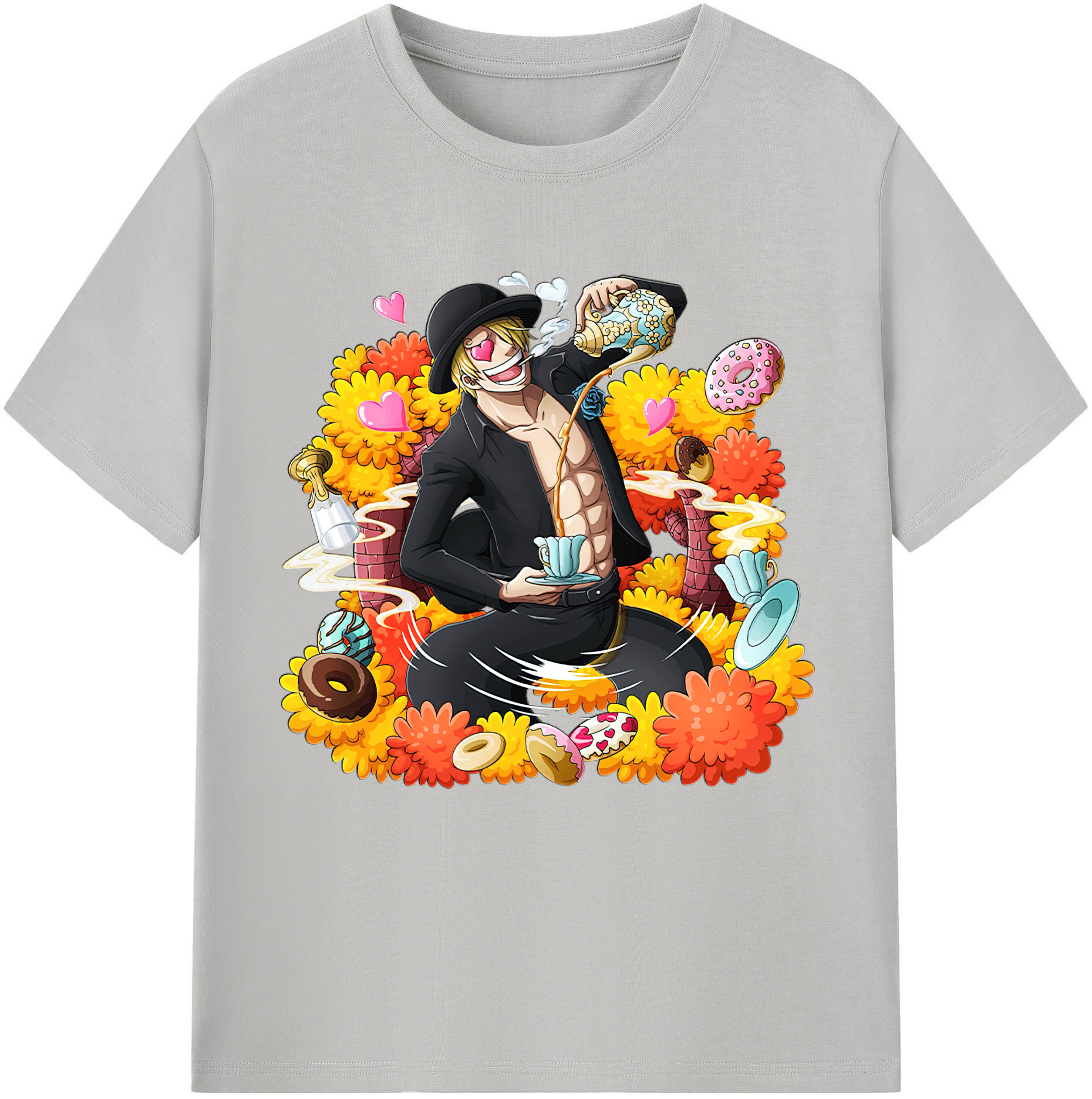 （画像用） ワンピース サンジ ONE PIECE Sanji レディースカジュアルプリントTシャツ（綿100％）