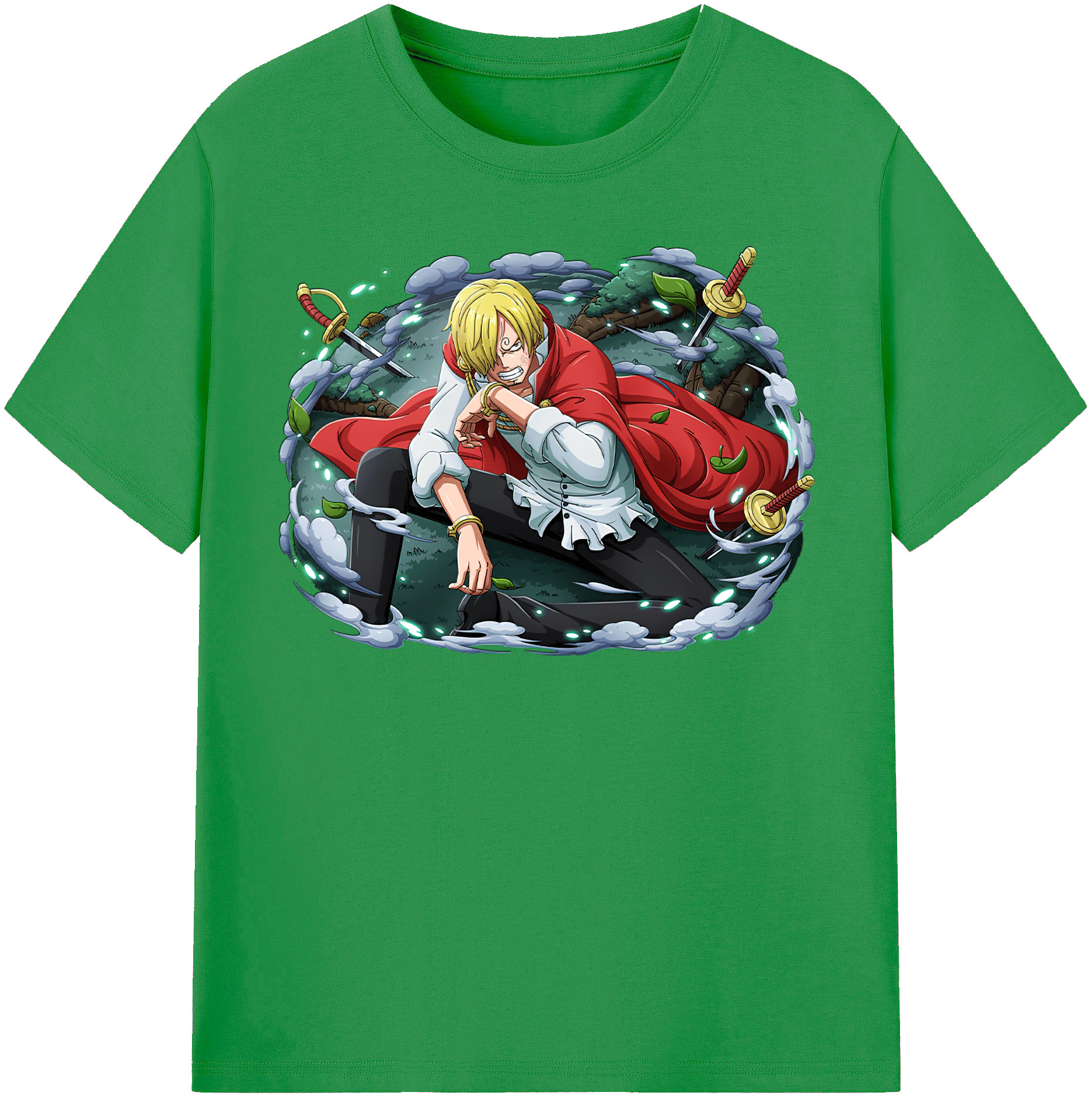（画像用） ワンピース サンジ ONE PIECE Sanji レディースカジュアルプリントTシャツ（綿100％）