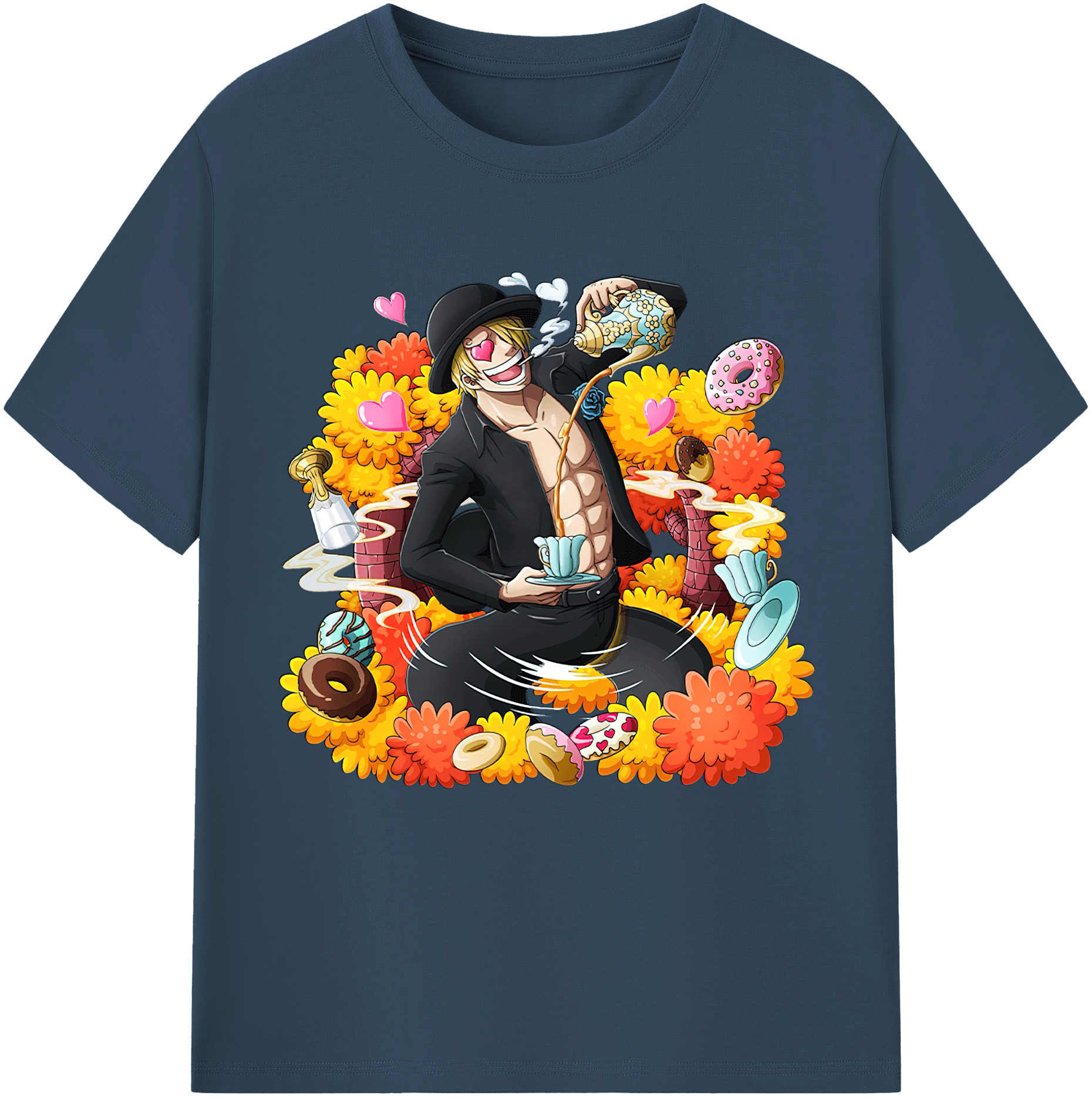 （画像用） ワンピース サンジ ONE PIECE Sanji レディースカジュアルプリントTシャツ（綿100％）