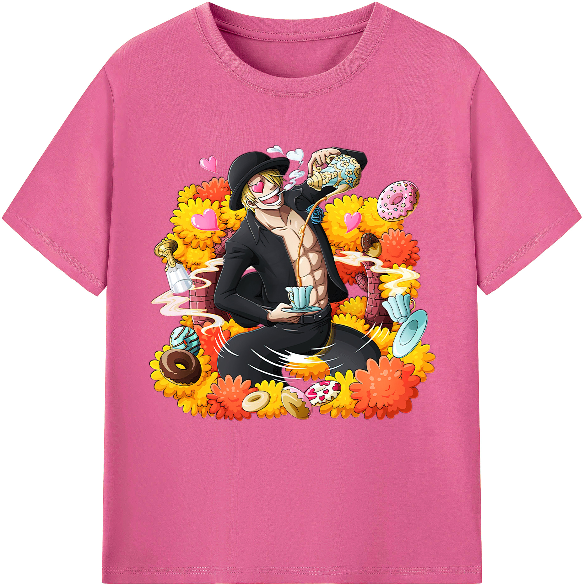 （画像用） ワンピース サンジ ONE PIECE Sanji レディースカジュアルプリントTシャツ（綿100％）