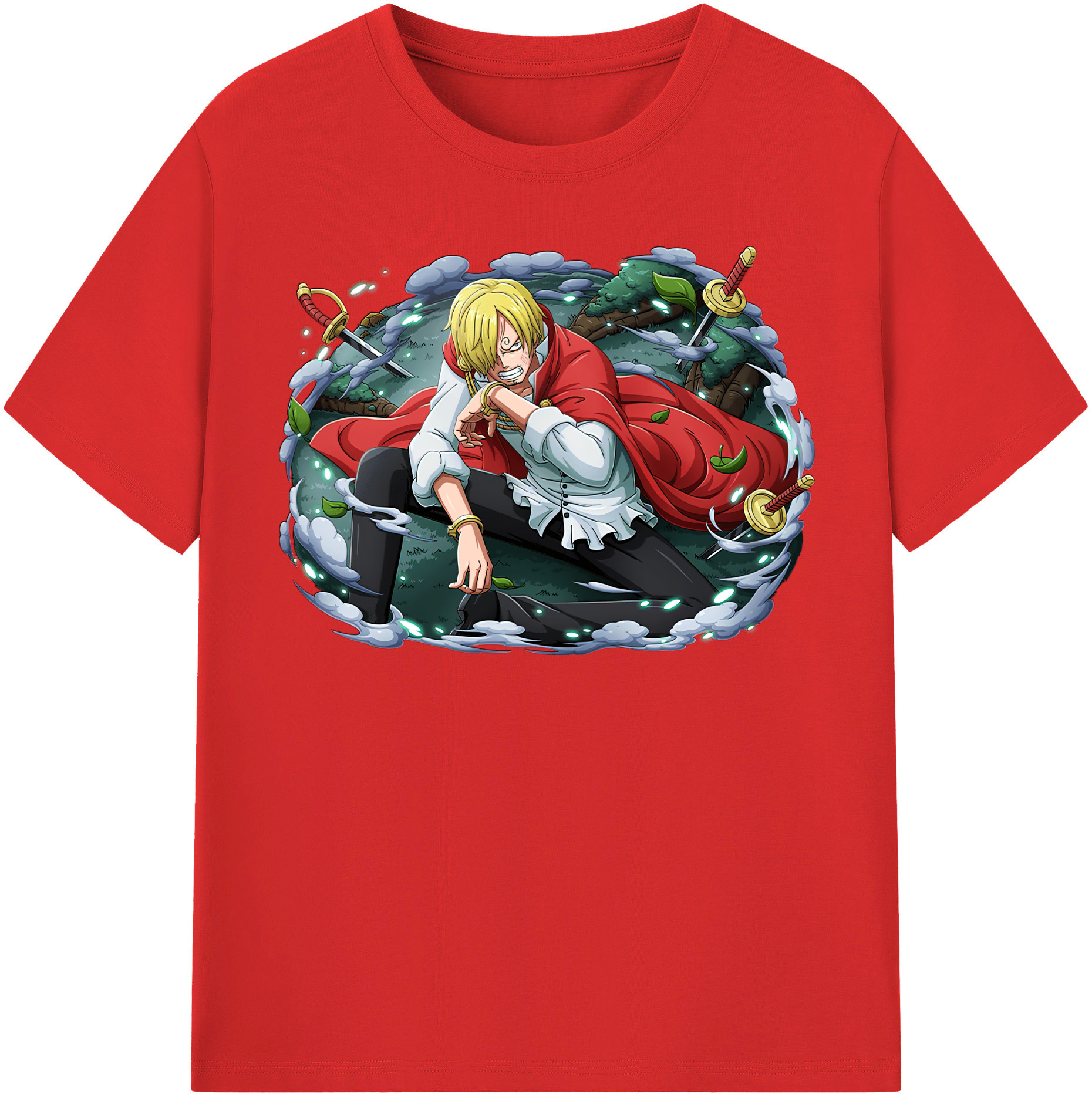 （画像用） ワンピース サンジ ONE PIECE Sanji レディースカジュアルプリントTシャツ（綿100％）